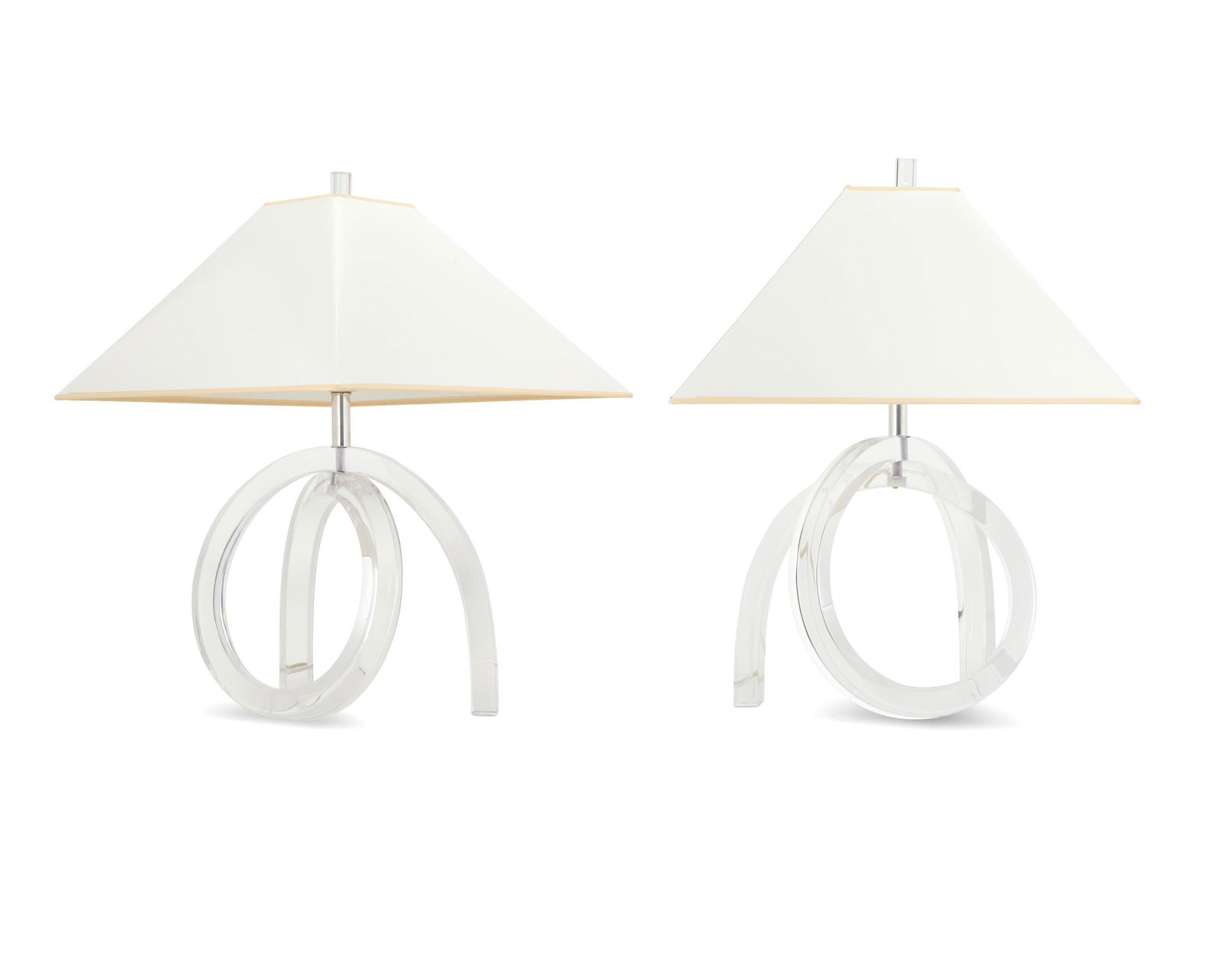 A pair of Herb Ritts Sr. "Pretzel" Lucite table lamps, for Astrolite (1 of 3)