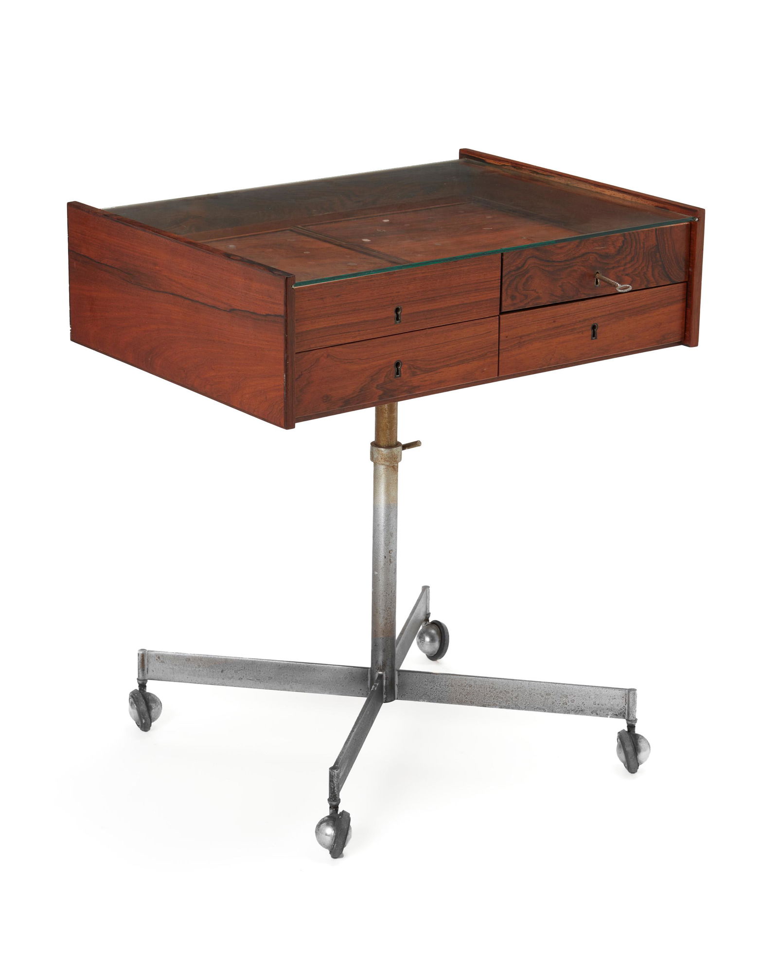 A mid-century modern walnut table vitrine (1 of 3)