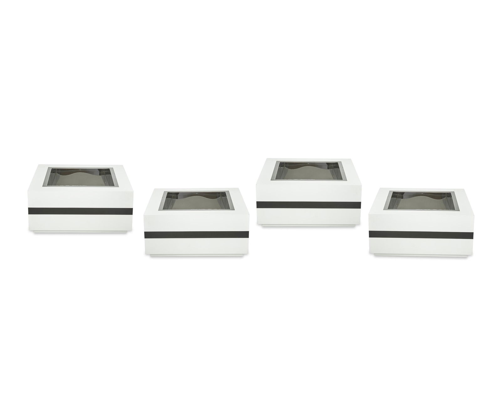 A set of lacquer and chrome outdoor planters (1 of 7)