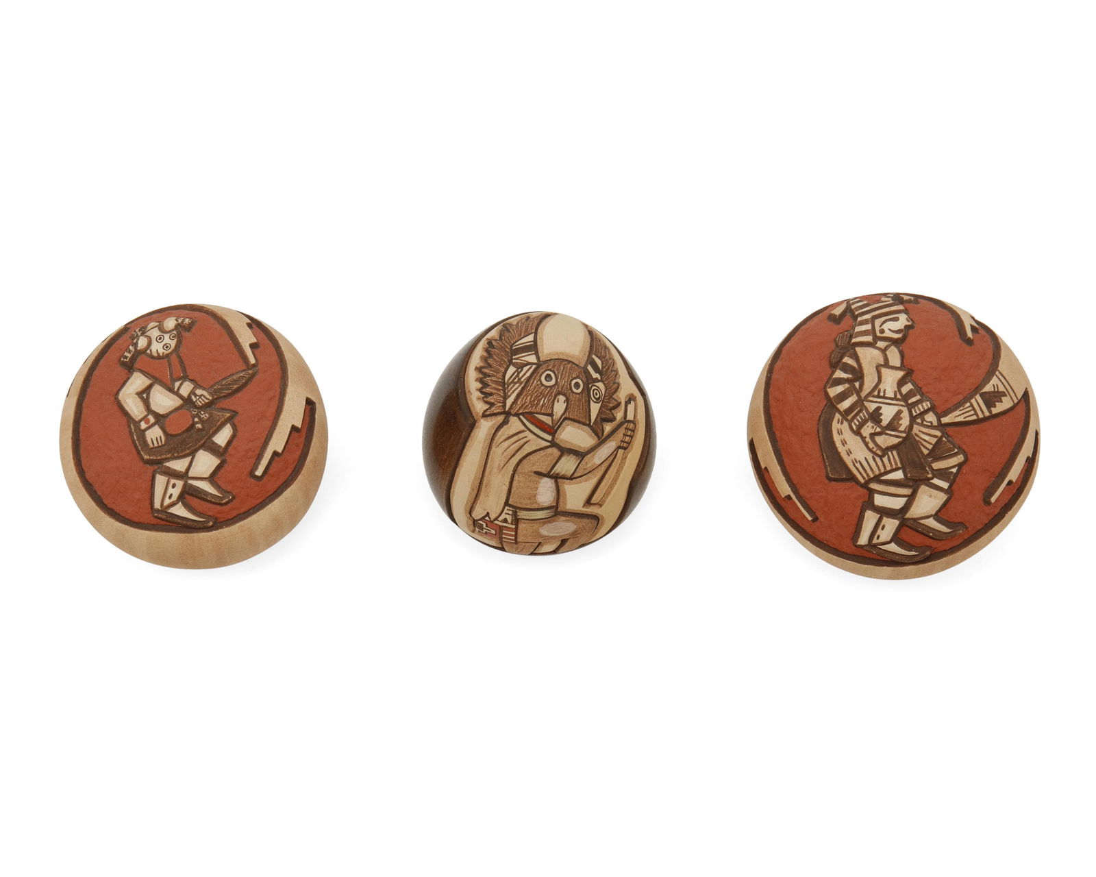 Three Hopi sgraffito pottery seed pots (1 of 12)