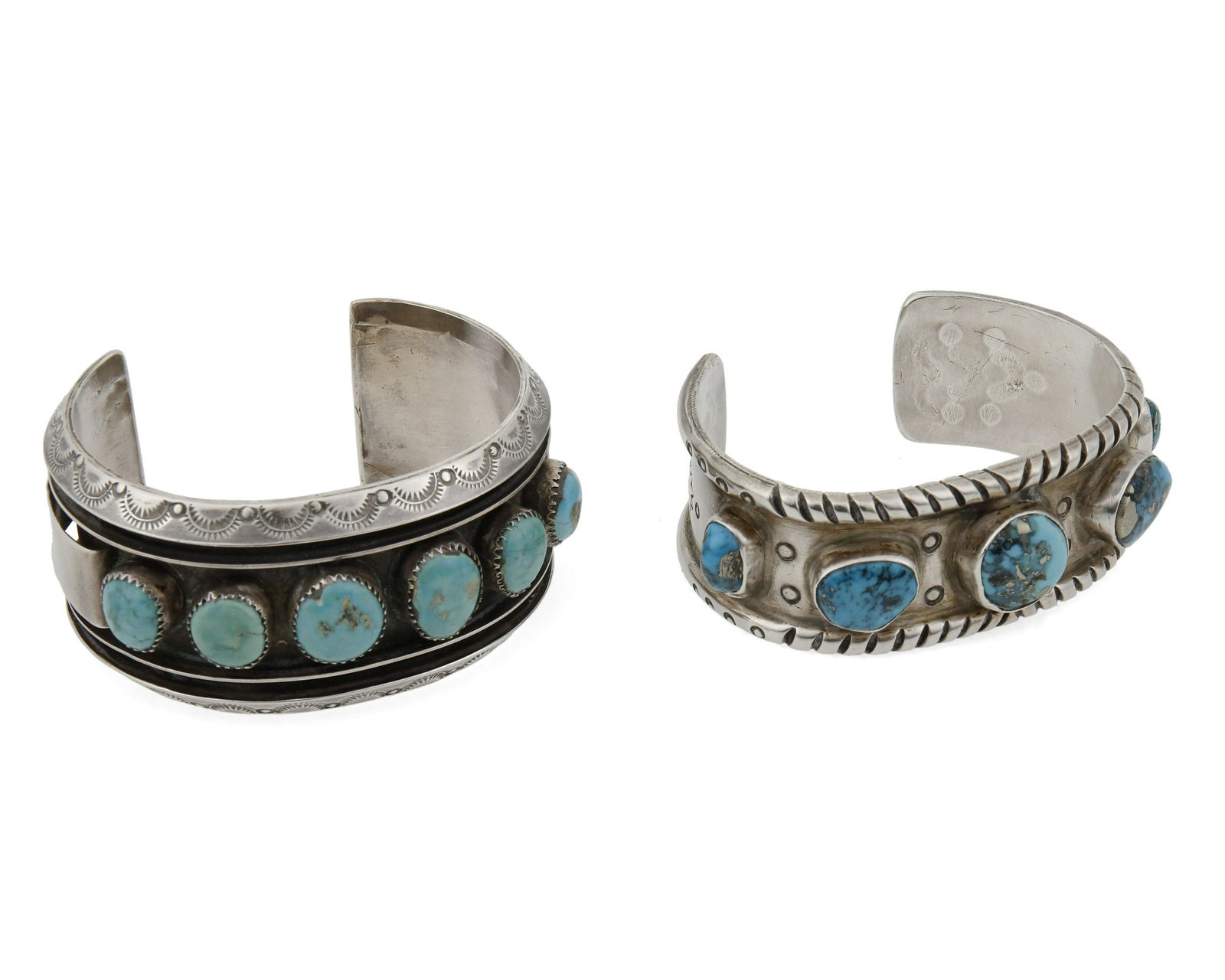 Two Southwest turquoise cuff bracelets (1 of 6)