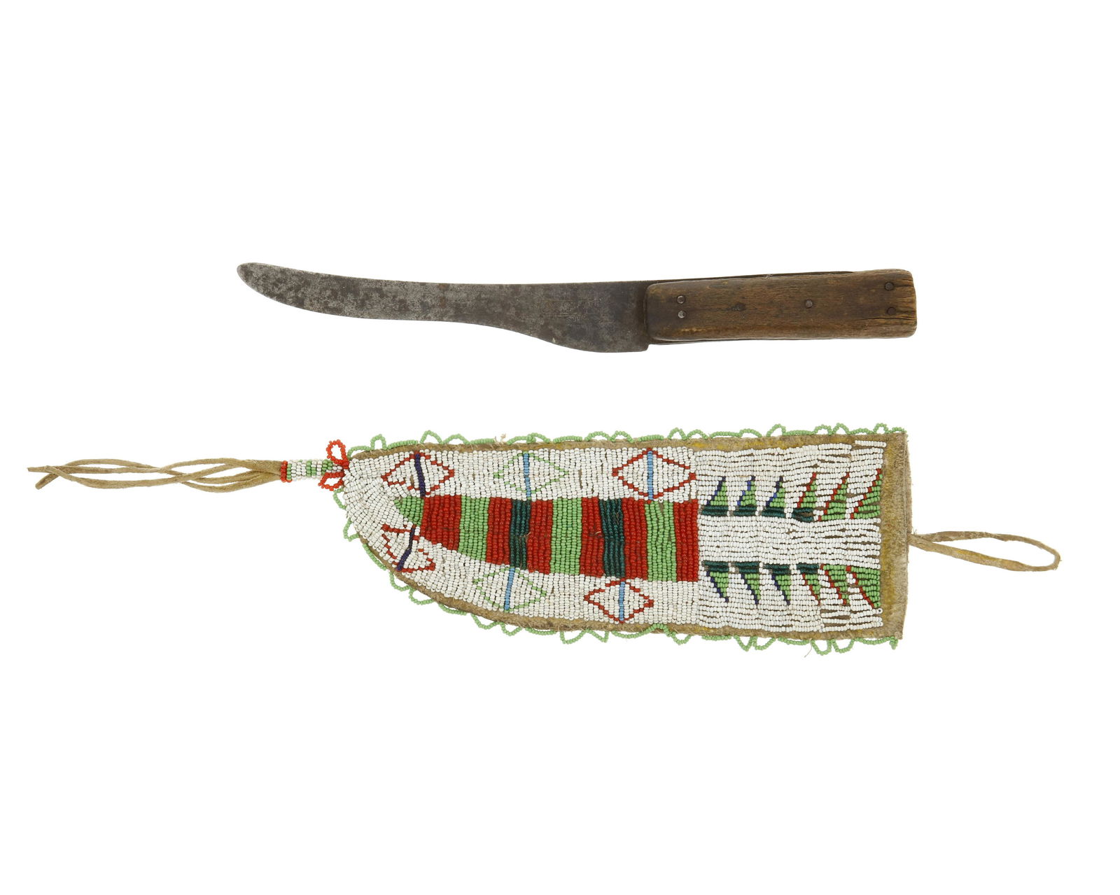 An American Indian beaded sheath with knife (1 of 4)