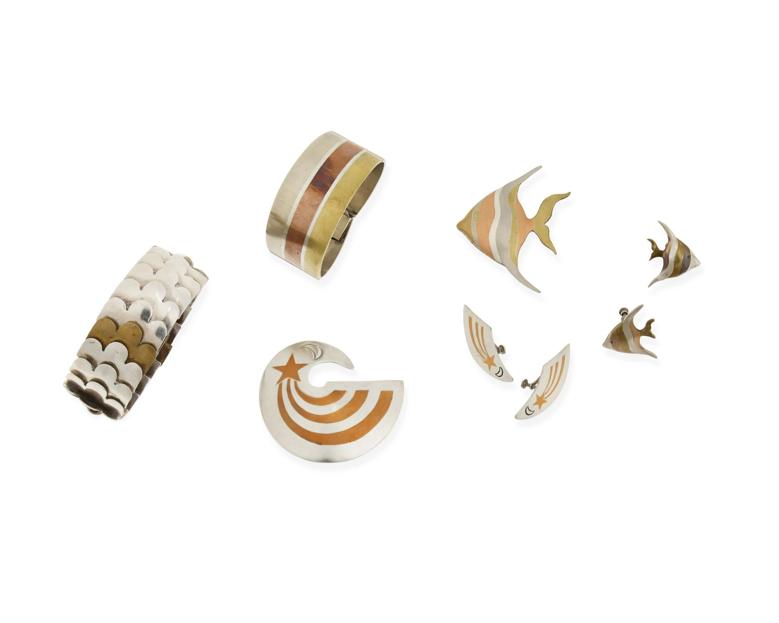 A group of mixed-metal Mexican jewelry (1 of 2)