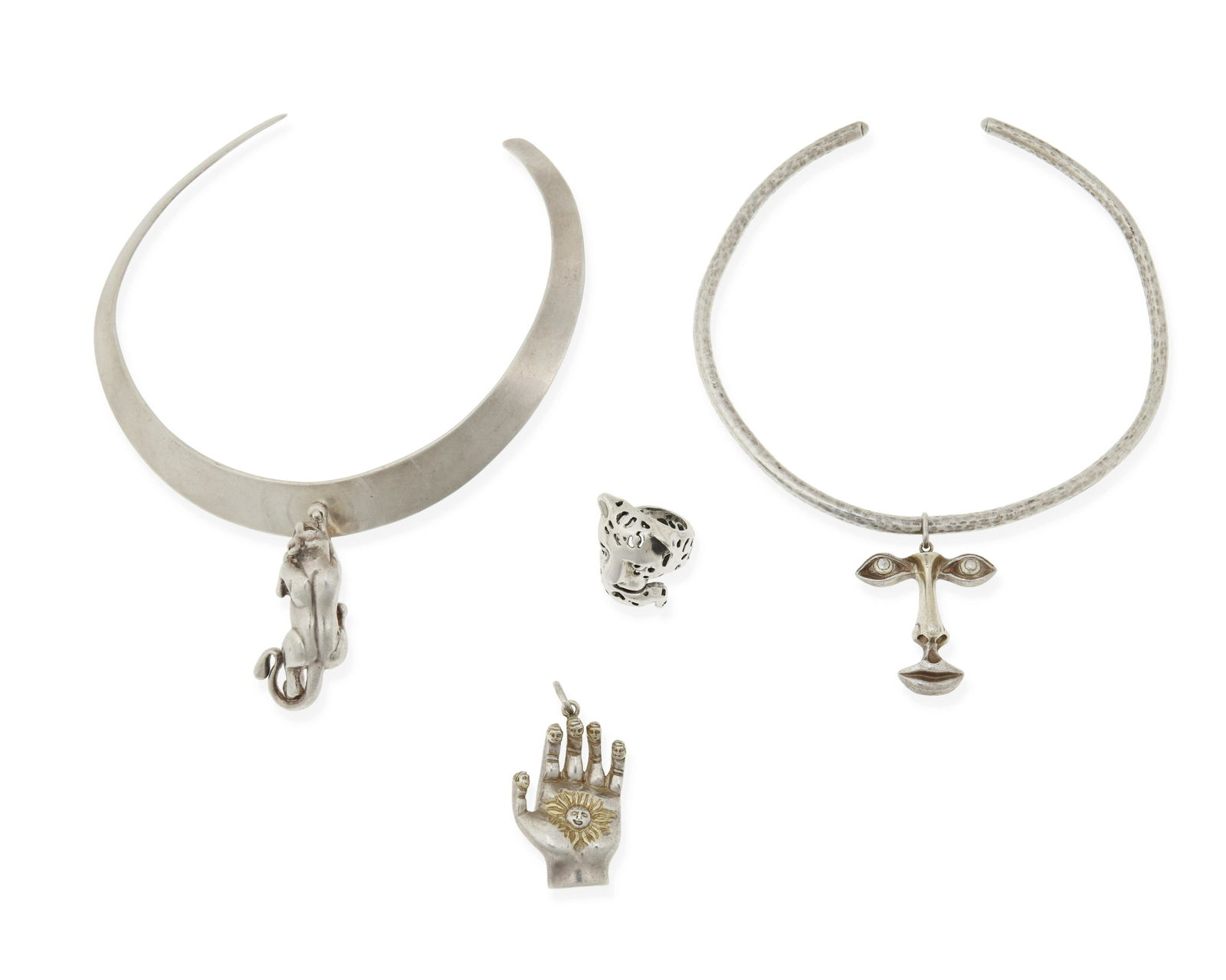 A group of Mexican silver jewelry (1 of 2)