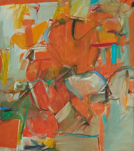 John Kacere (1920-1999, American): Untitled, 1959 Oil on canvas Signed and dated verso: Kacere 74" H x 64.5" W Provenance: Property of an Important New York Corporate Collection