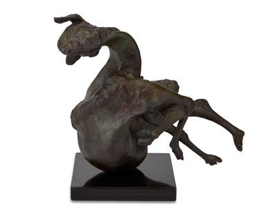 Jack Zajac (b. 1929, American): Bound goat, circa 1973 Patinated bronze on marble base Edition: 2/12 Signed and numbered in the casting: Zajac Â© 16.5" H x 17" W x 15" D Provenance: Property of an Estate, Beverly Hills, CA