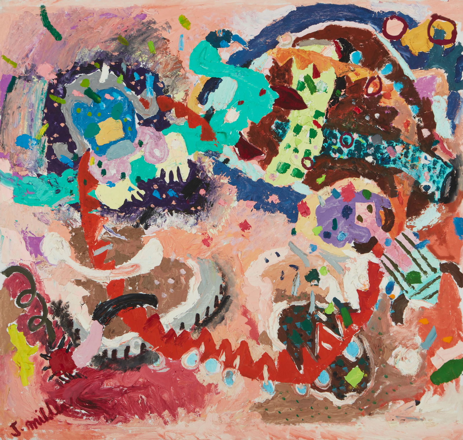 Jay Milder (b. 1934, American): Untitled Oil on canvas Signed lower left: J. Milder 50.25" H x 53" W Provenance: Property from Frances Luban Fine Art, Burbank, CA