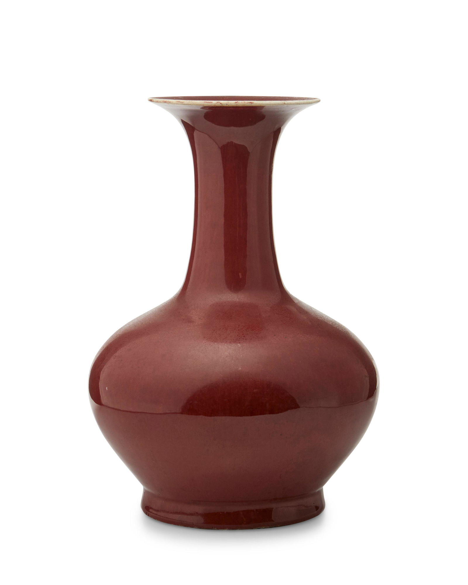 A Chinese ceramic ox blood vase (1 of 3)