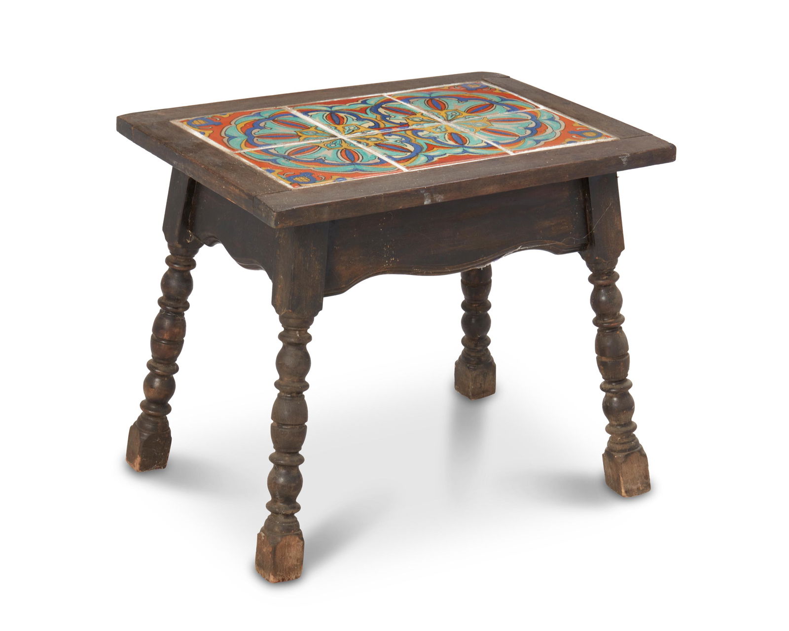 A Mission-style tile-top side table (1 of 4)