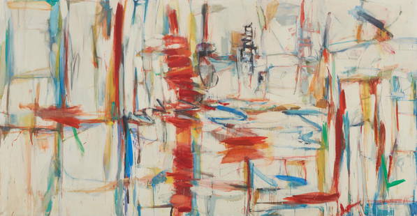 Robert S. Neuman (1926-2015): Ciudad de Corazones, 1959-1960 Oil on canvas Signed twice, titled, dated and inscribed verso: Robert S. Neuman / Boston 77" H x 146" W Provenance: Allan Stone Gallery, New York, NY Property of a