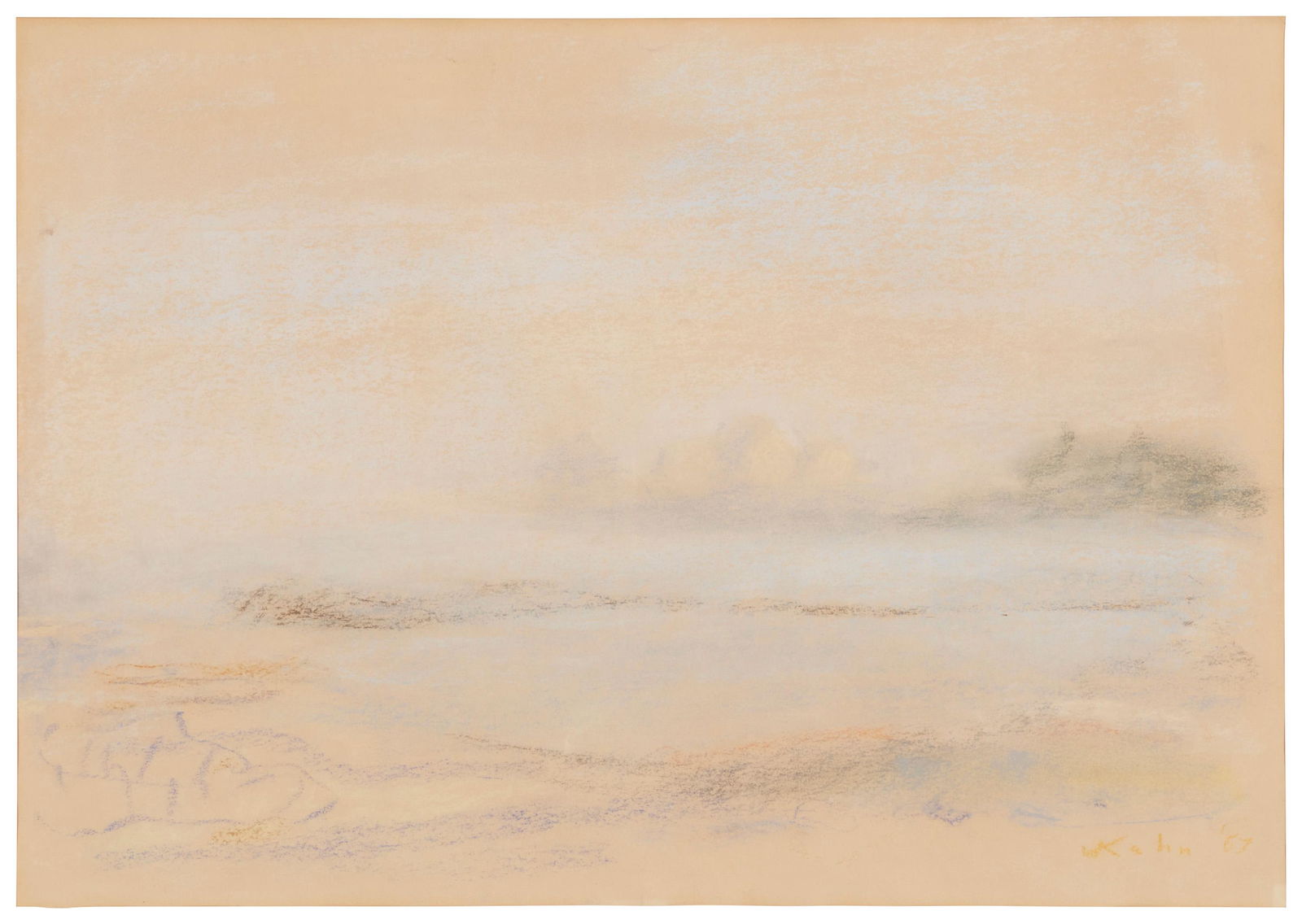 Wolf Kahn (1927-2020): Untitled landscape Pastel on paper Signed and dated lower right: Kahn Sight: 11.75" H x 17" W; Sheet:12" H x 17.875" W Provenance: Allan Stone Projects, New York, NY (Stone 9085A) Property of an