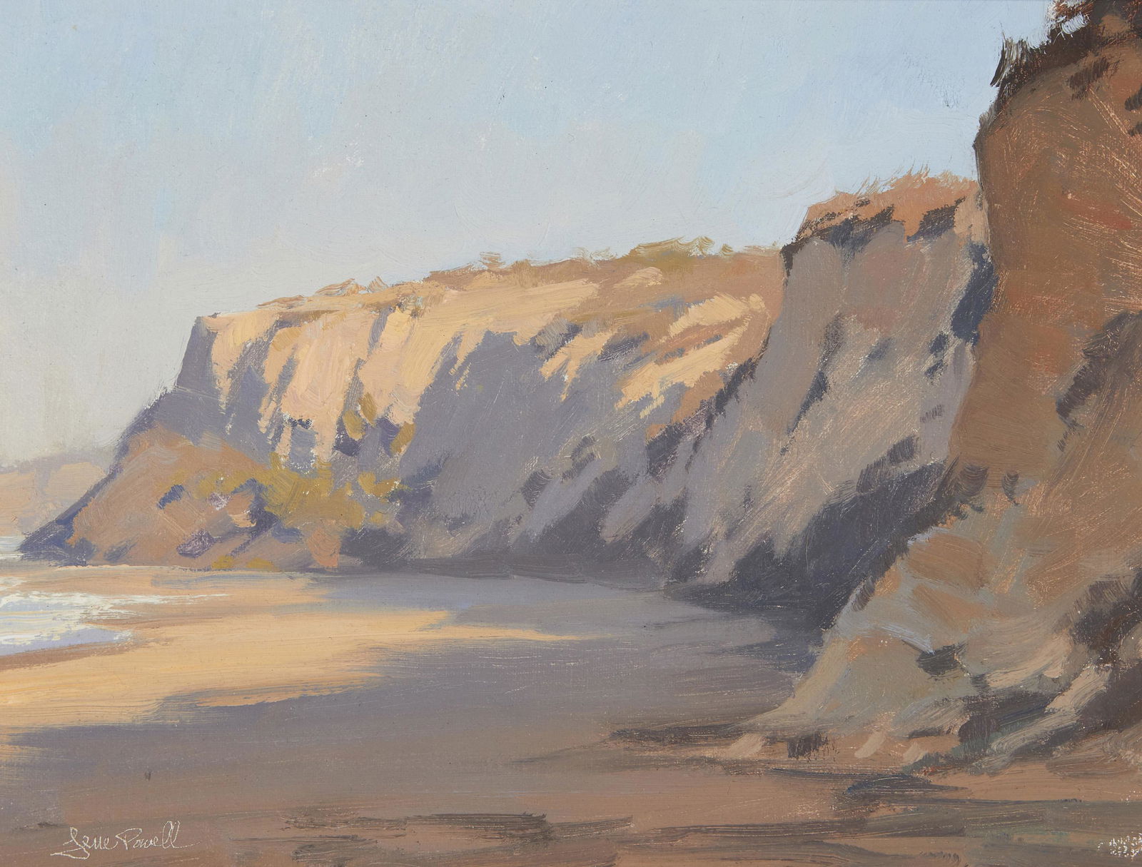 Jesse Powell (b. 1977): "Reef Point, Laguna Beach," 2006 Oil on canvas mounted to panel Signed lower left: Jesse Powell; signed again, titled and dated verso 9" H x 12" W Provenance: Michael Hollis Fine Art, South Pasad