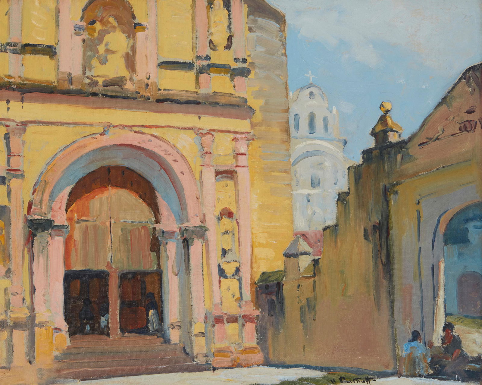 Hanson Duvall Puthuff (1875-1972): "Taxco" Oil on canvas laid to Masonite Signed lower right: H. Puthuff; titled on a gallery label affixed verso 16" H x 20" W Provenance: George Stern Fine Arts, West Hollywood, CA