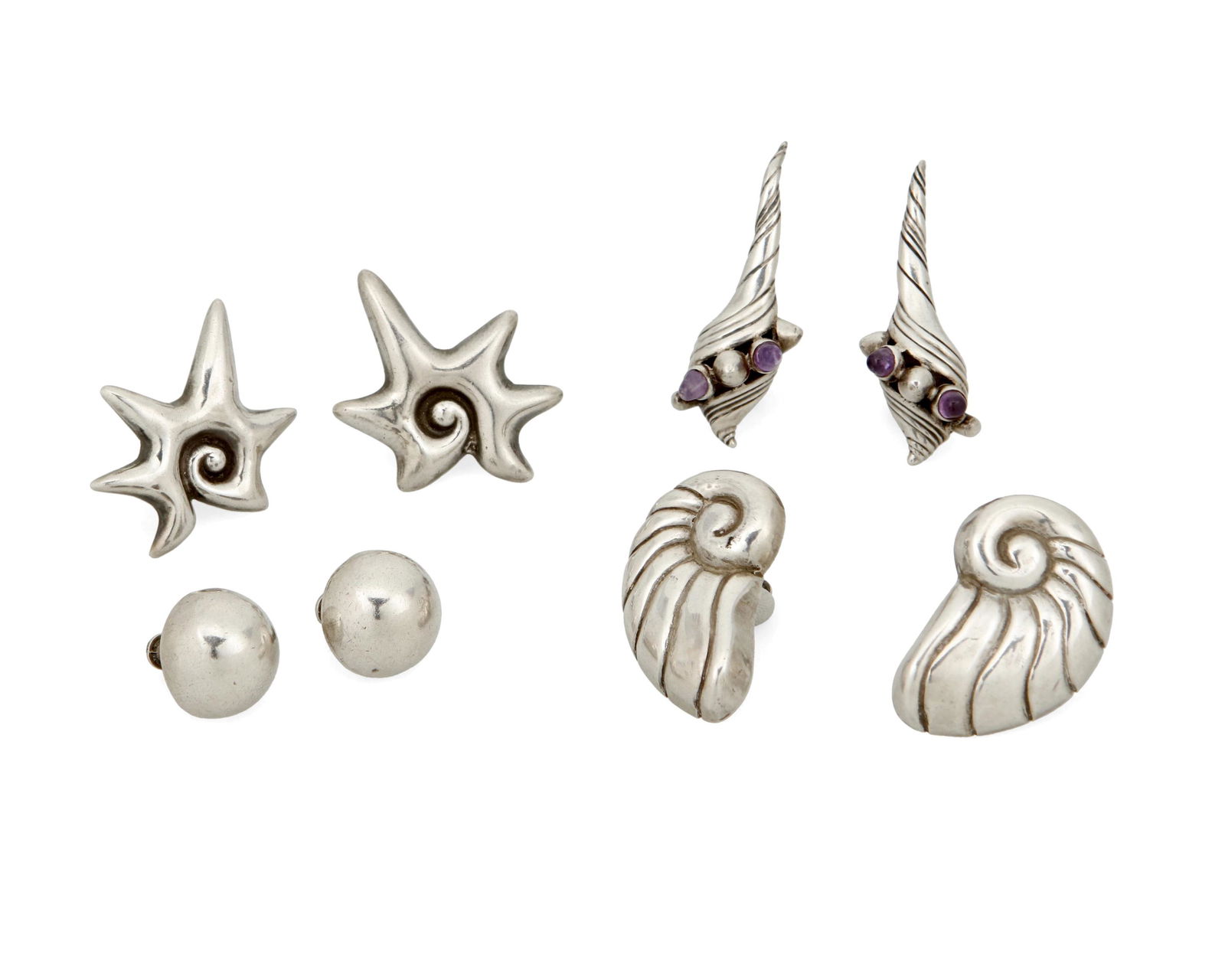 A group of William Spratling sterling silver earrings (1 of 2)