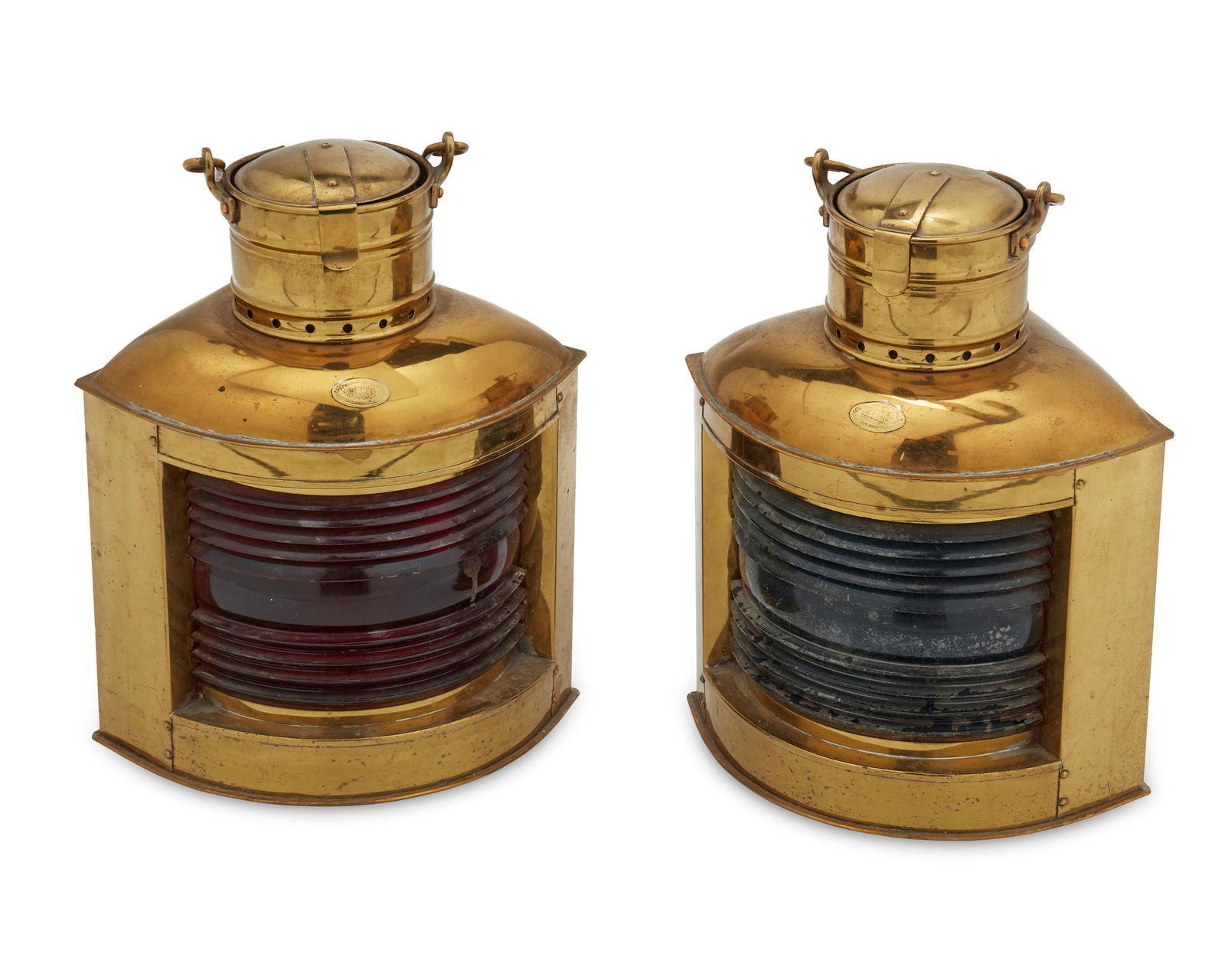 Two PERKO brass and glass ship lanterns (1 of 5)