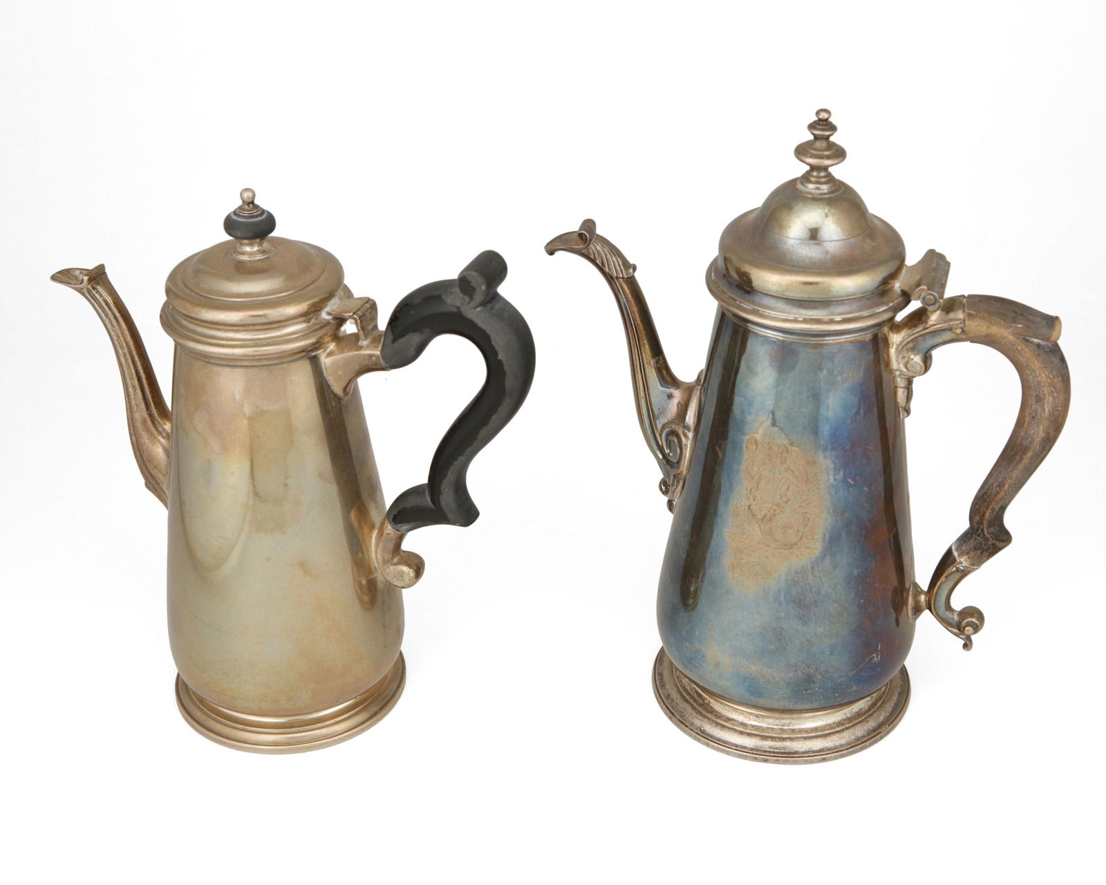 Two sterling silver chocolate pots (1 of 4)