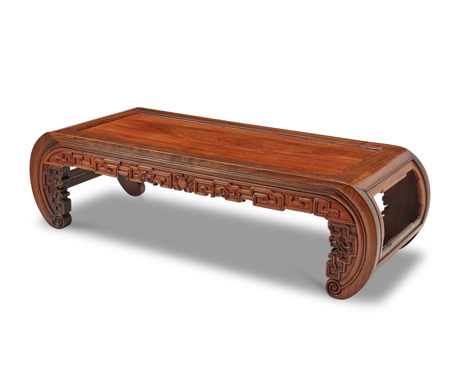 A Chinese carved wood kang table (1 of 6)