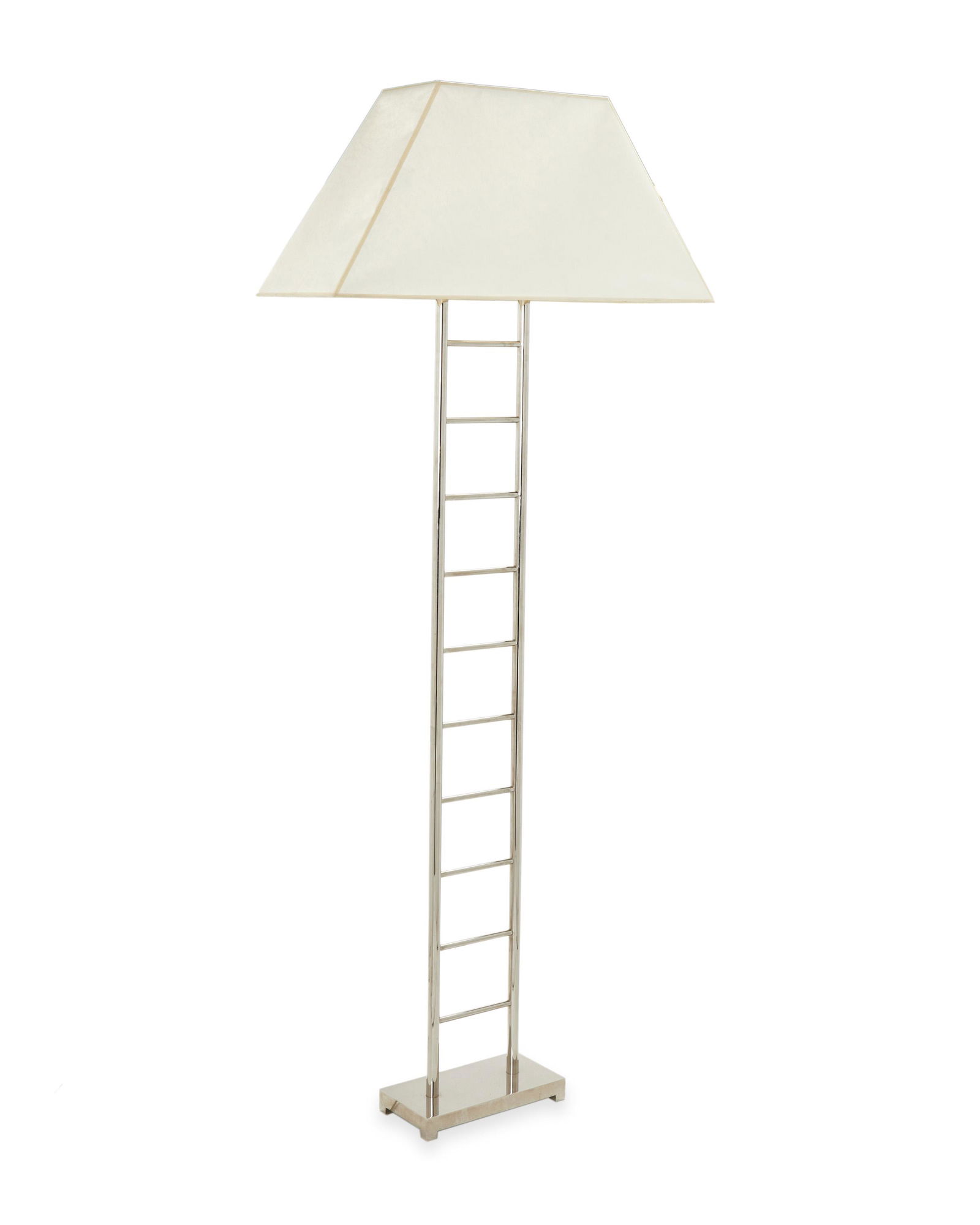 A contemporary chrome laddered floor lamp (1 of 7)