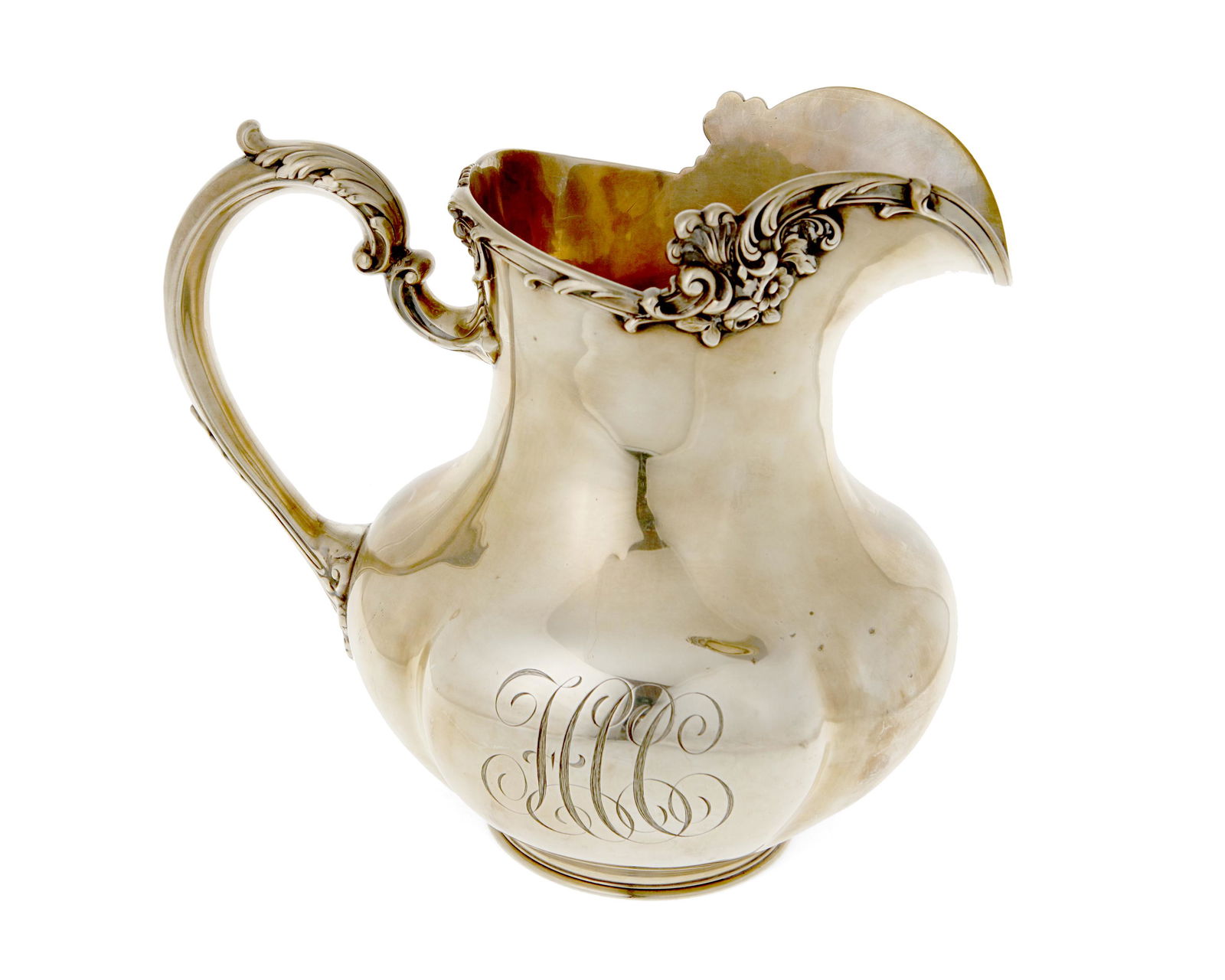 A Gorham Rococo-style sterling silver pitcher (1 of 2)