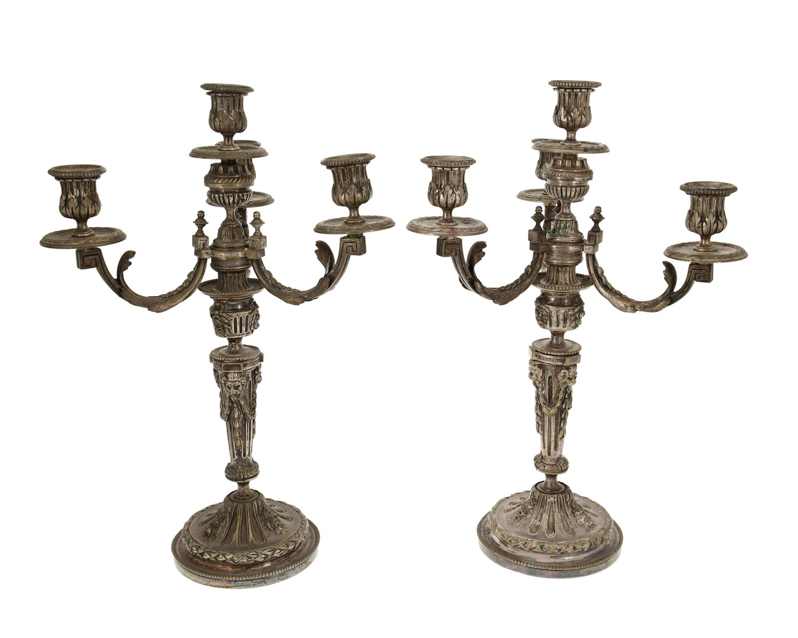 A pair of French silver-plated convertible candelabra (1 of 1)