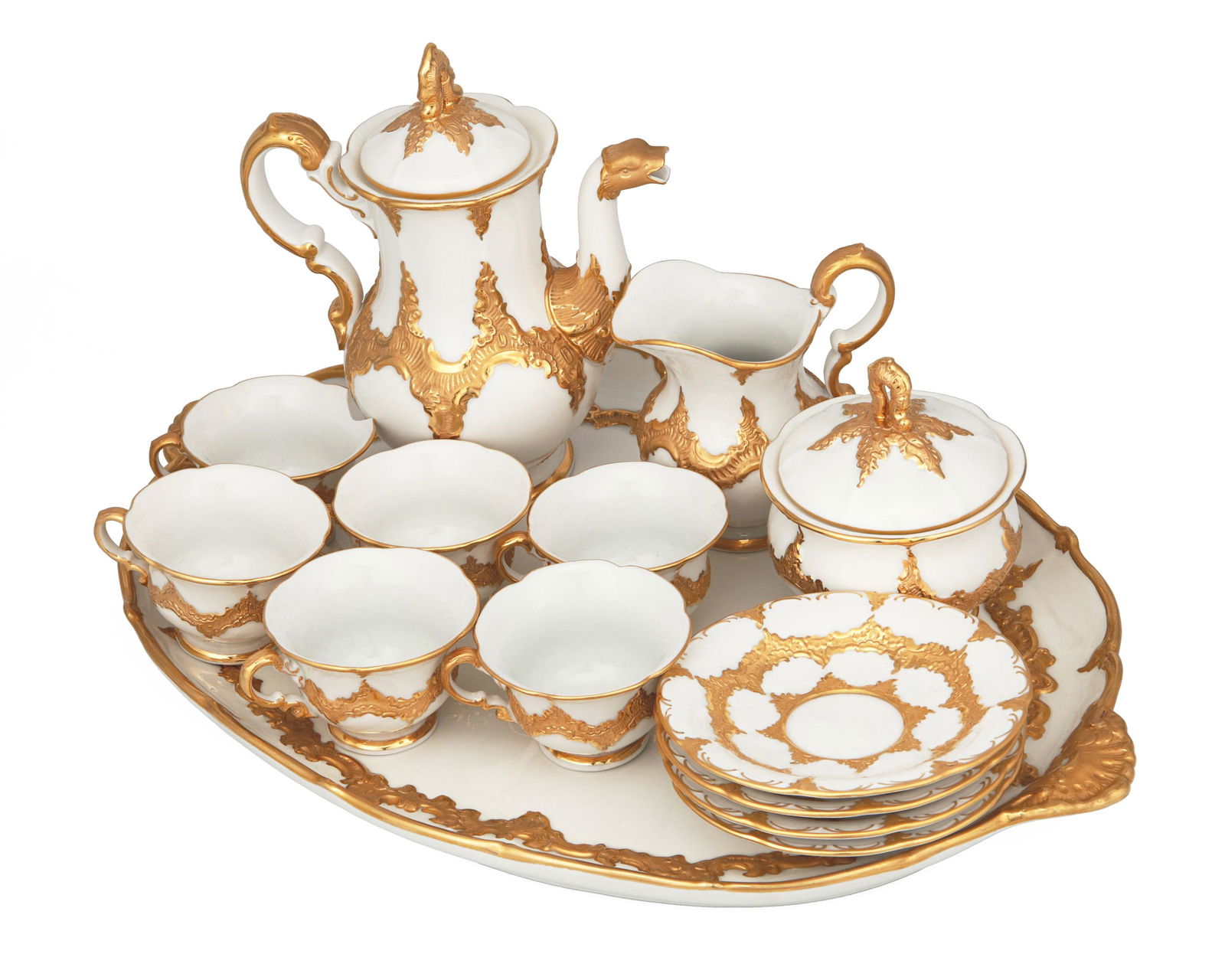 A Meissen gilt decorated porcelain coffee service (1 of 3)
