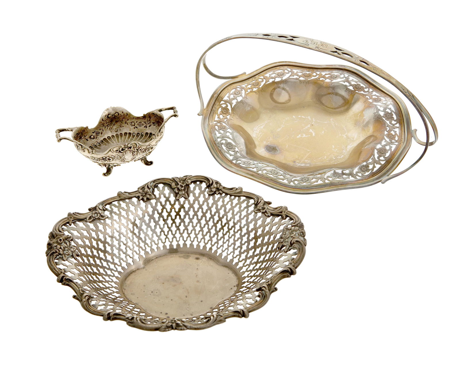 A group of silver holloware baskets (1 of 2)