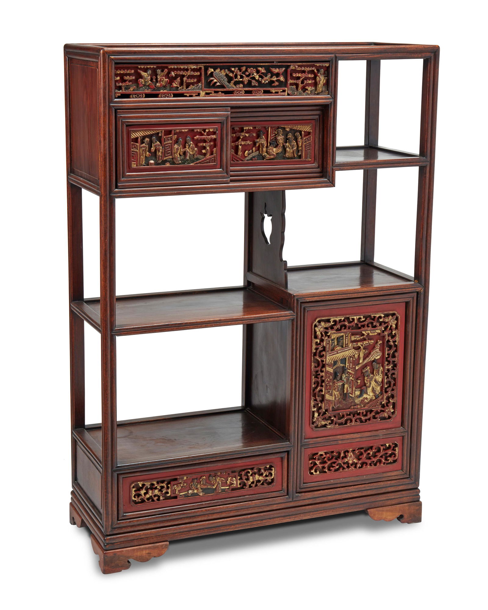 A Chinese carved hardwood cabinet (1 of 7)