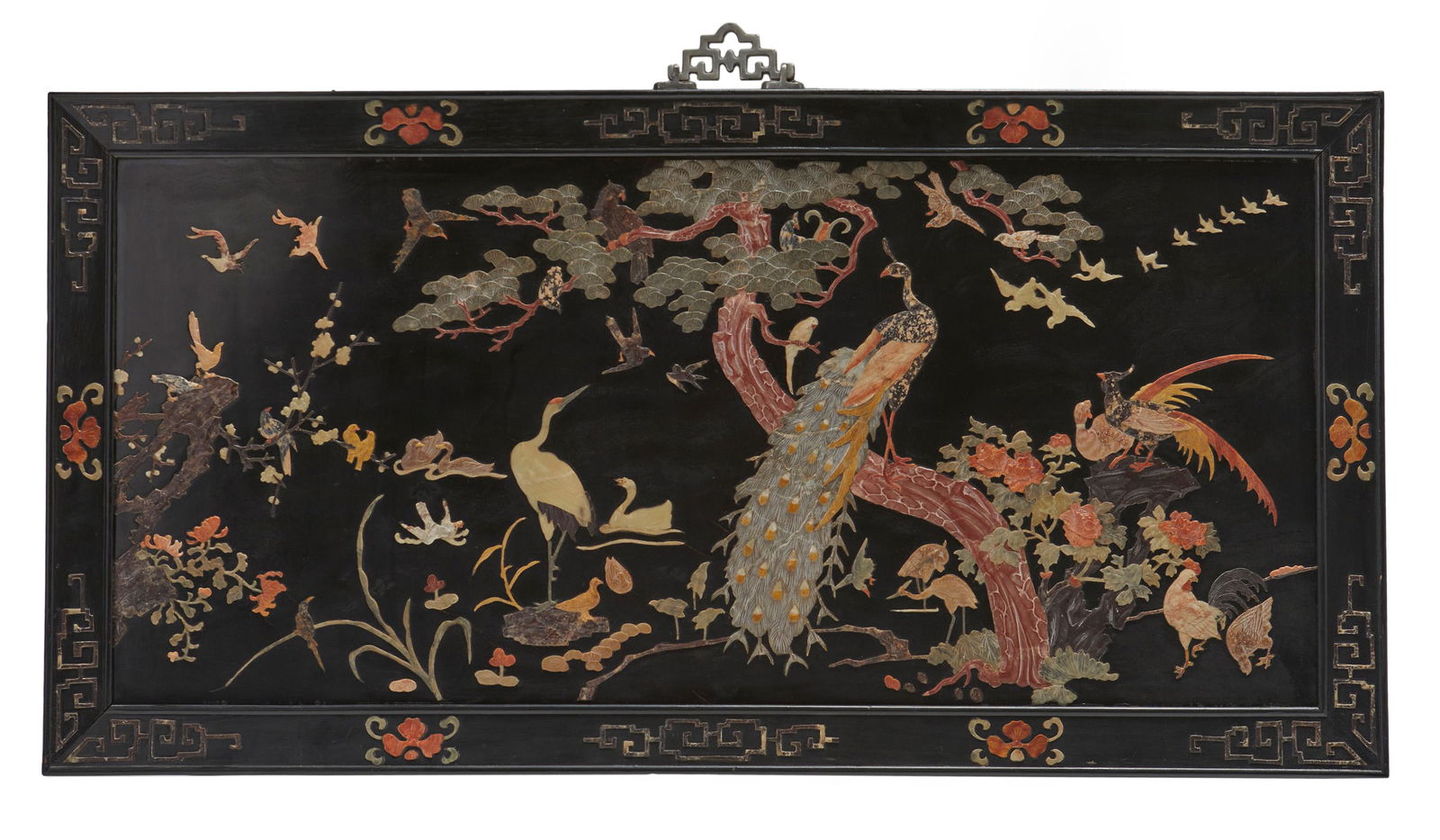 A Chinese carved stone panel (1 of 3)