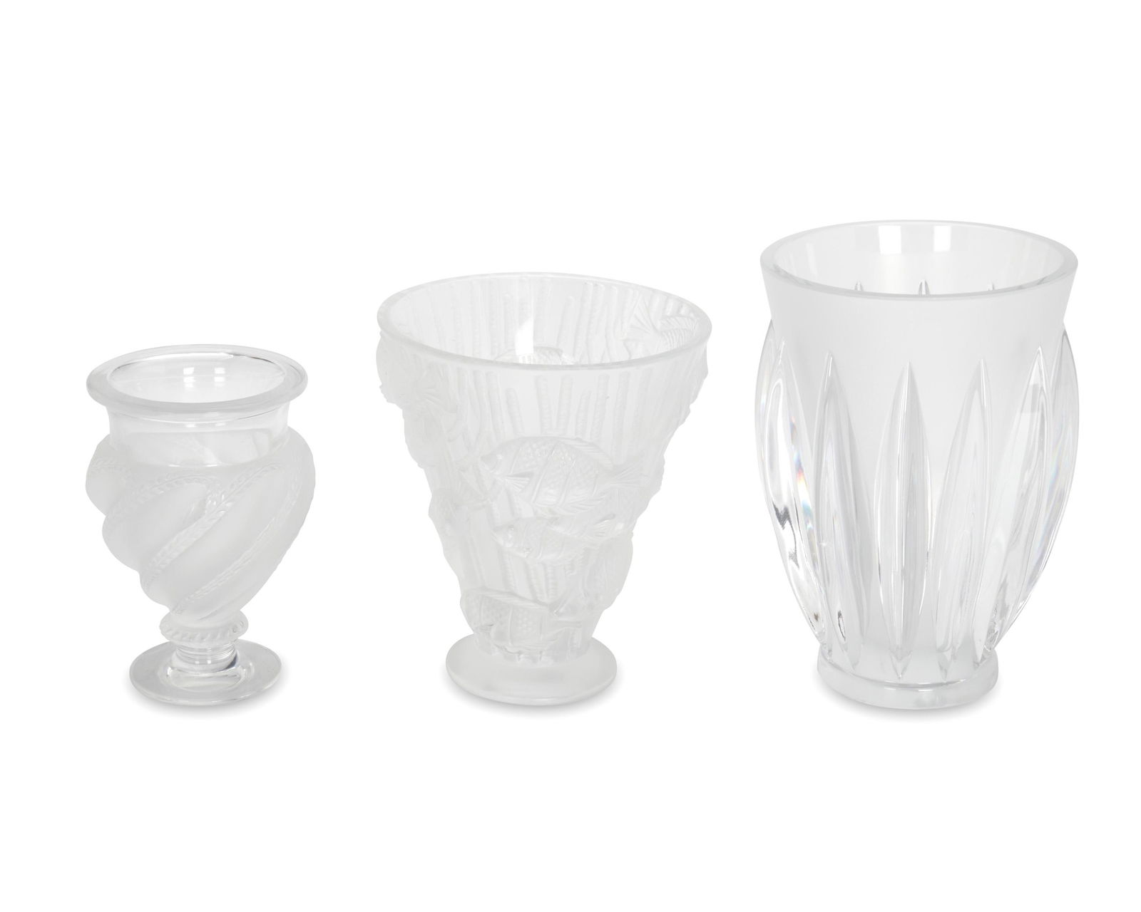 Three Lalique crystal vases (1 of 4)