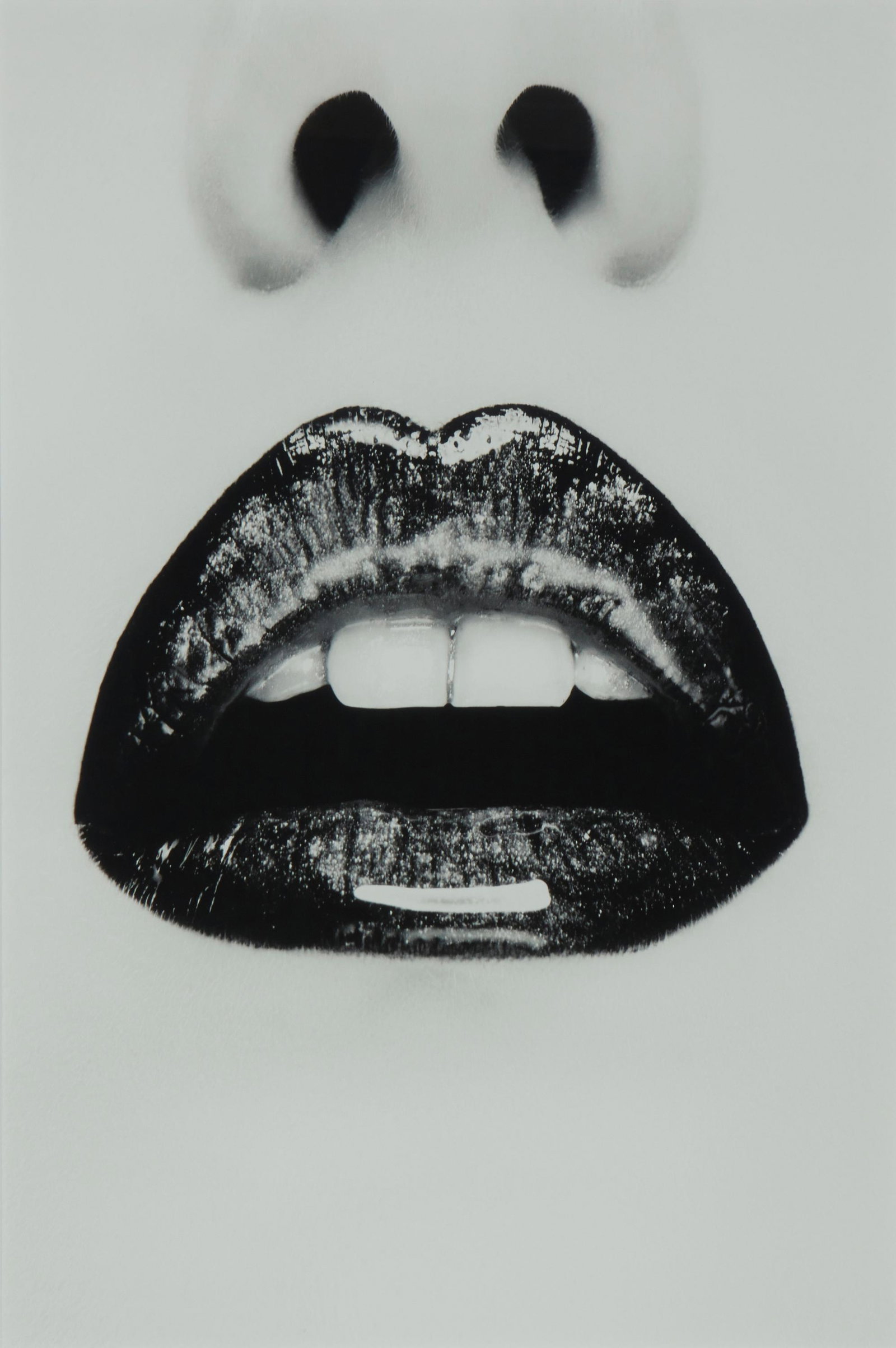 20th Century American School: Woman's lips Digital pigment print on paper From the edition of unknown size and date Appears unsigned Sight: 29.5" H x 19.5" W