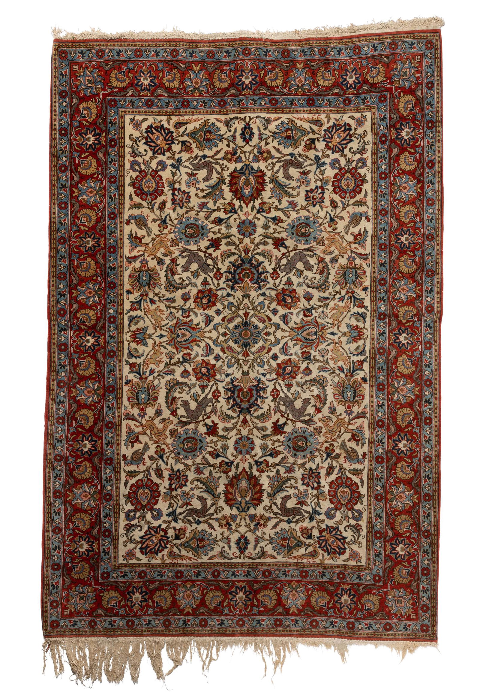 A Persian Isfahan wool garden rug (1 of 3)