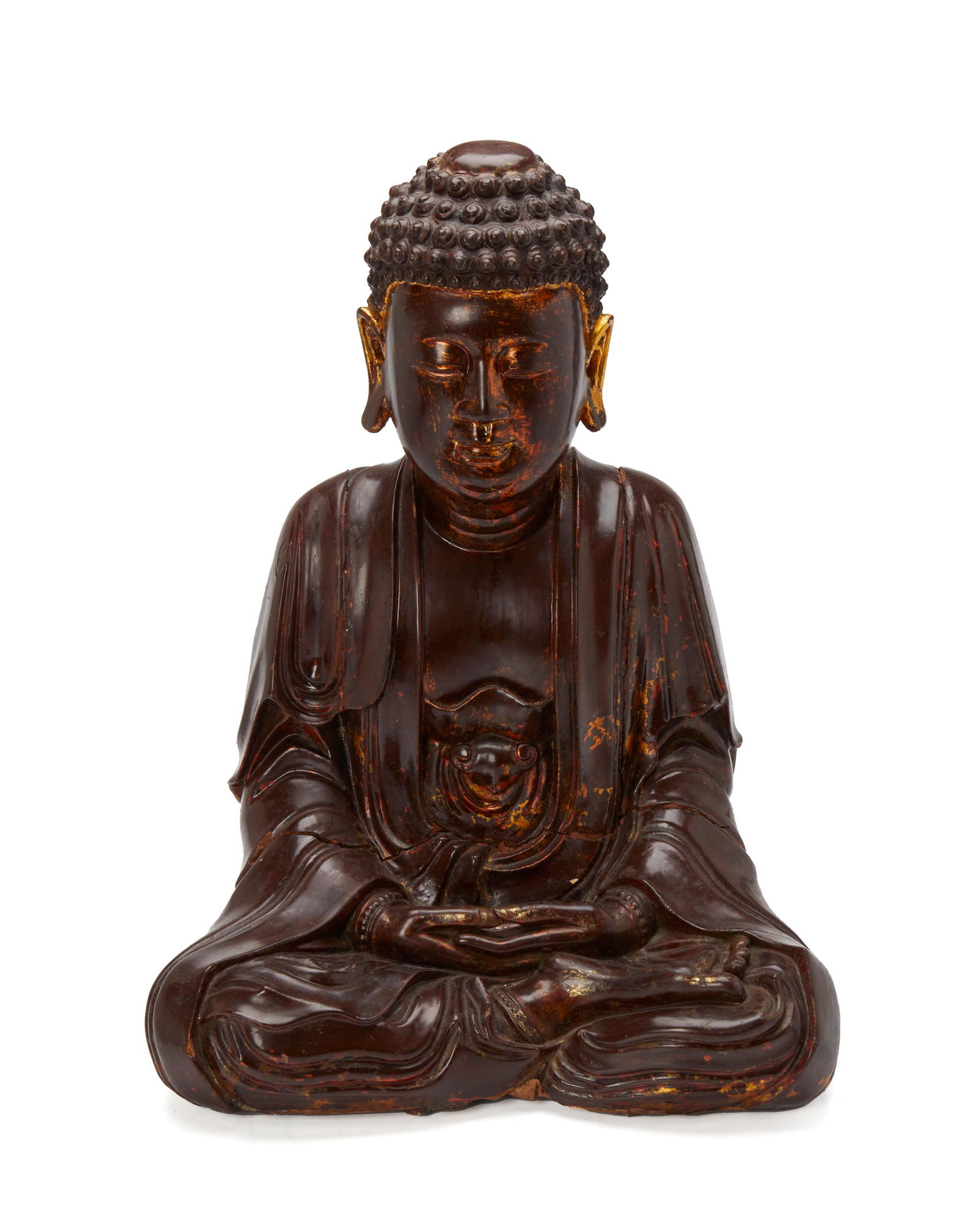 A Chinese carved wood Buddha (1 of 6)