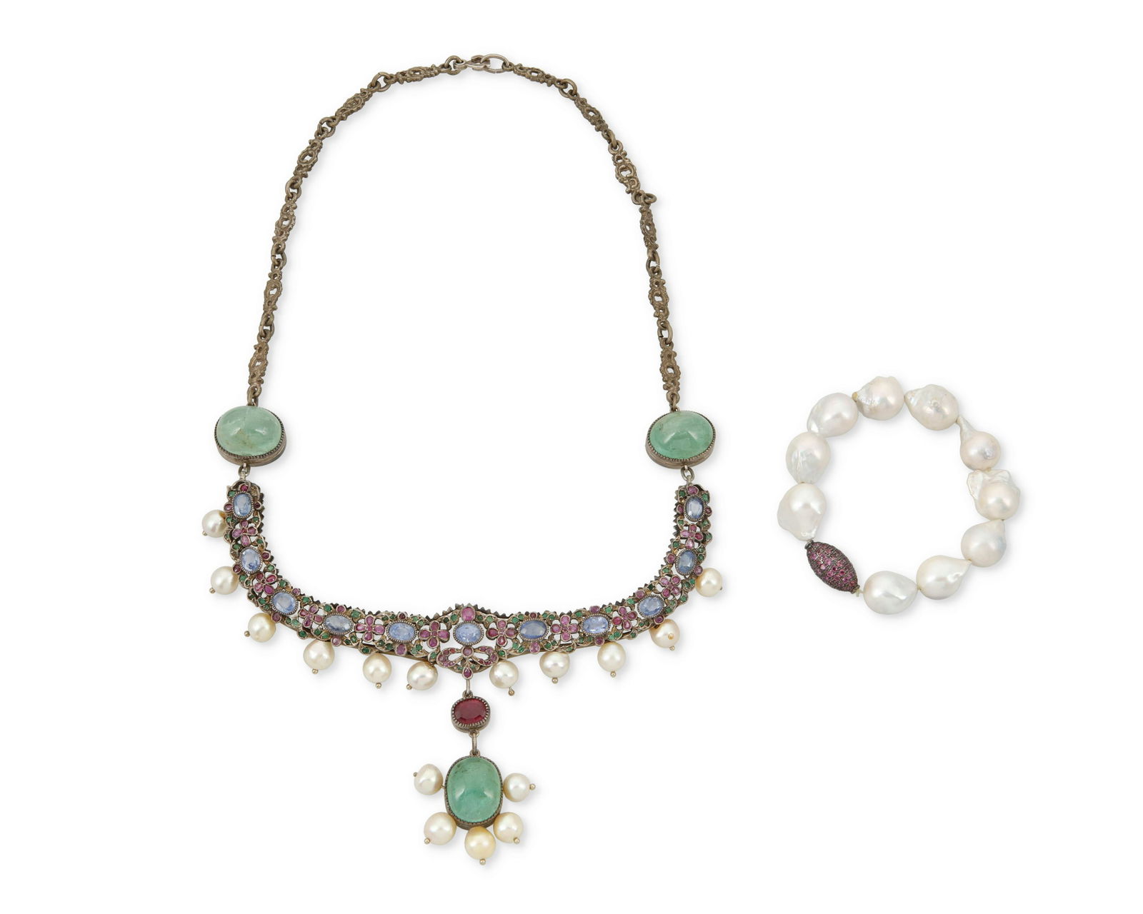 Two gemstone and pearl jewelry items (1 of 2)