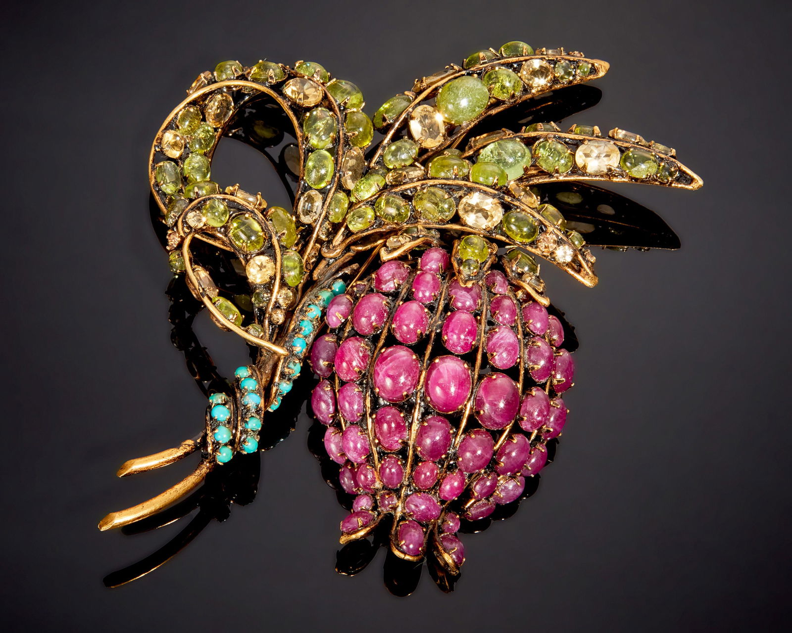 An Iradj Moini pomegranate brooch (1 of 2)