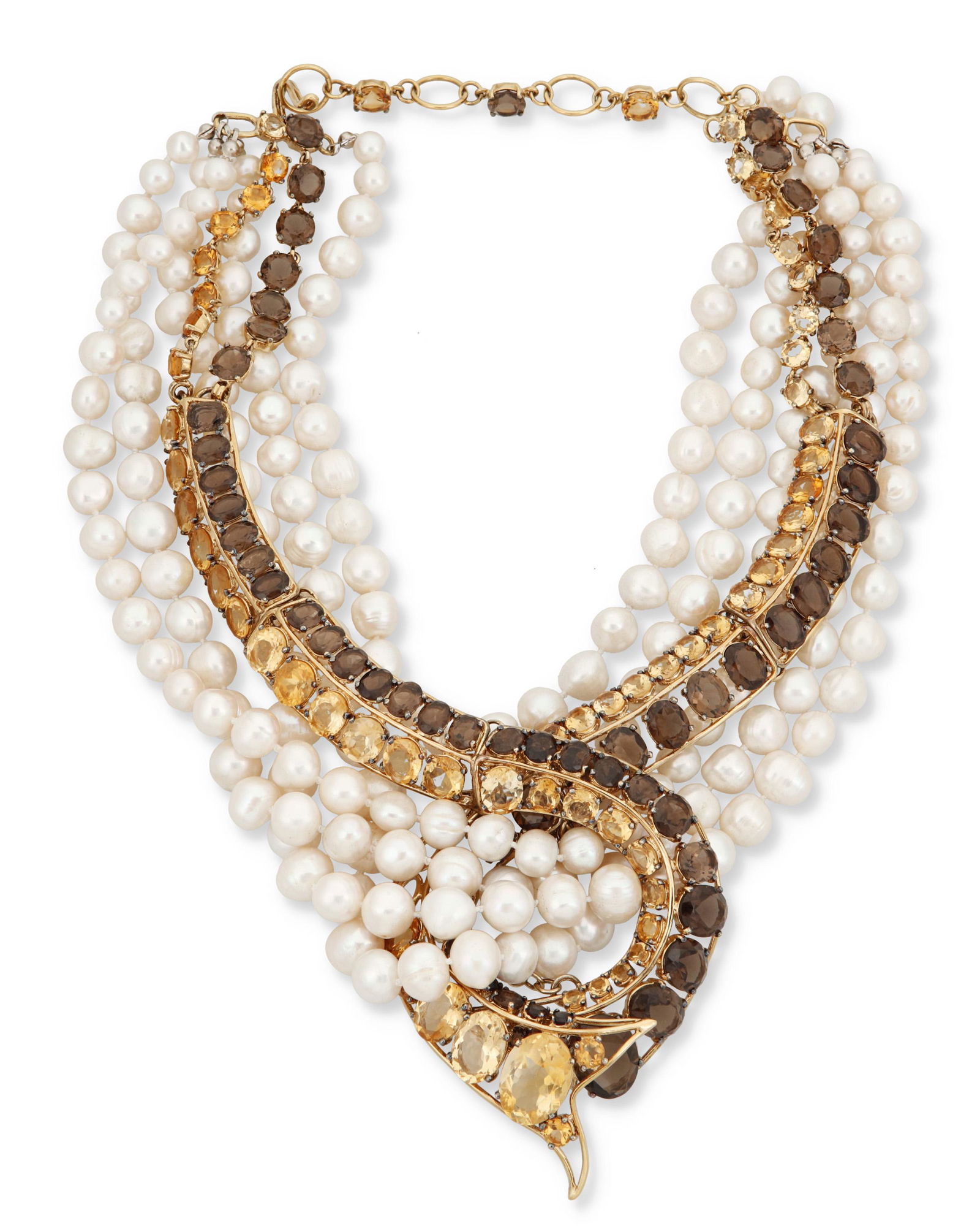 A large statement stone-set vermeil torsade necklace (1 of 2)