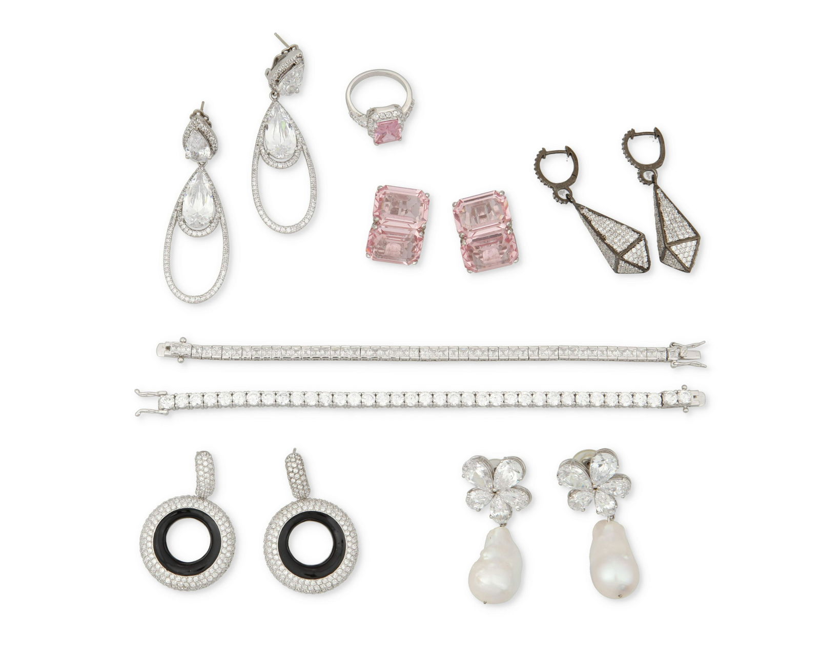 A large group of diamante statement jewelry (1 of 1)