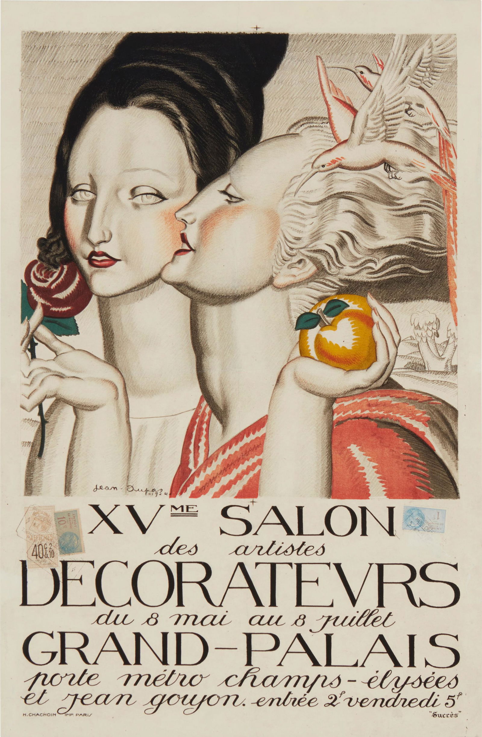 Jean Dupas, (1882-1964), "XVme Salon des Artistes Decorateurs," 1924, Lithograph in colors on paper (1 of 5)