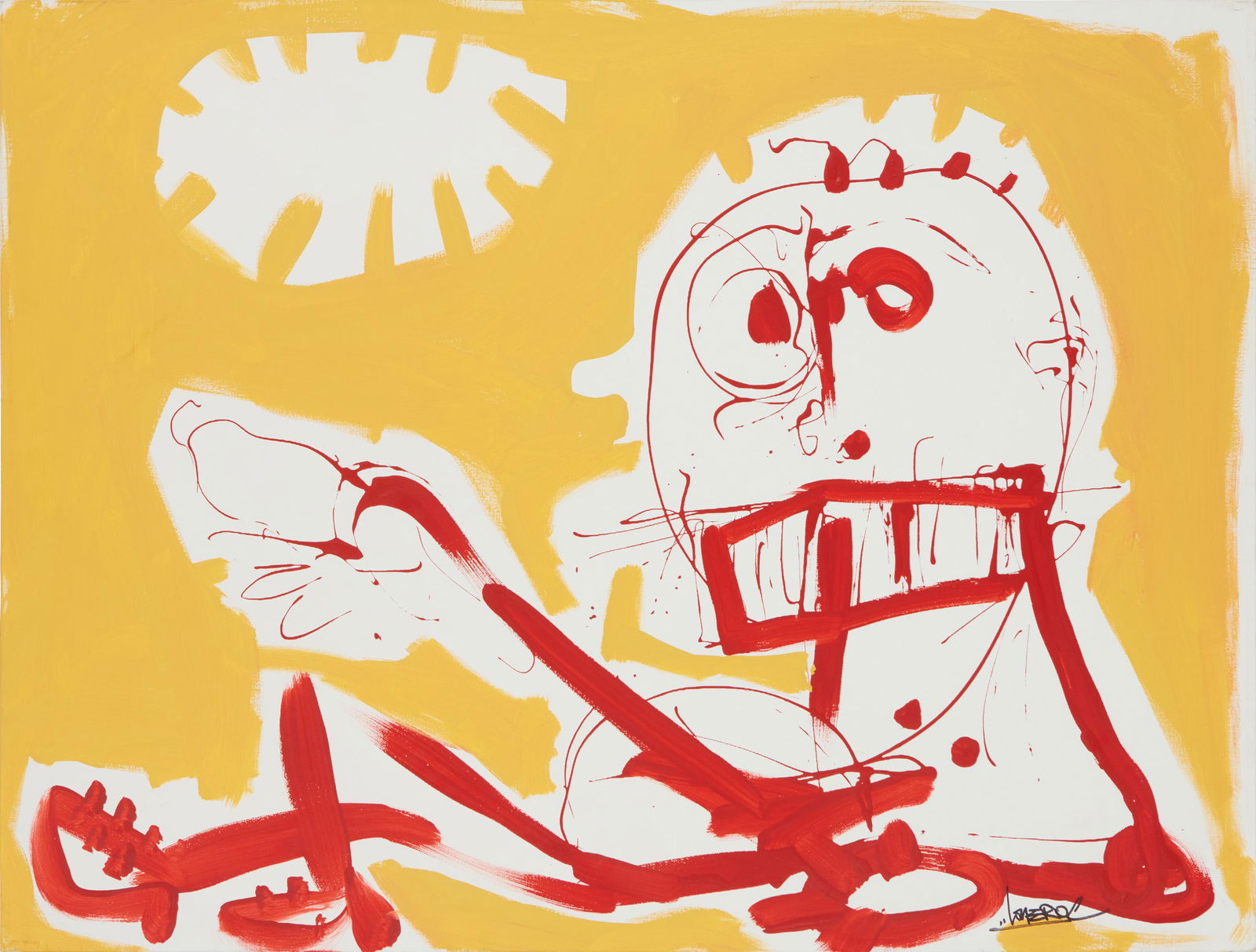 Laurent Proneur, (b. 1969), Abstract reclining figure, Oil on canvas, 30" H x 40" W (1 of 5)