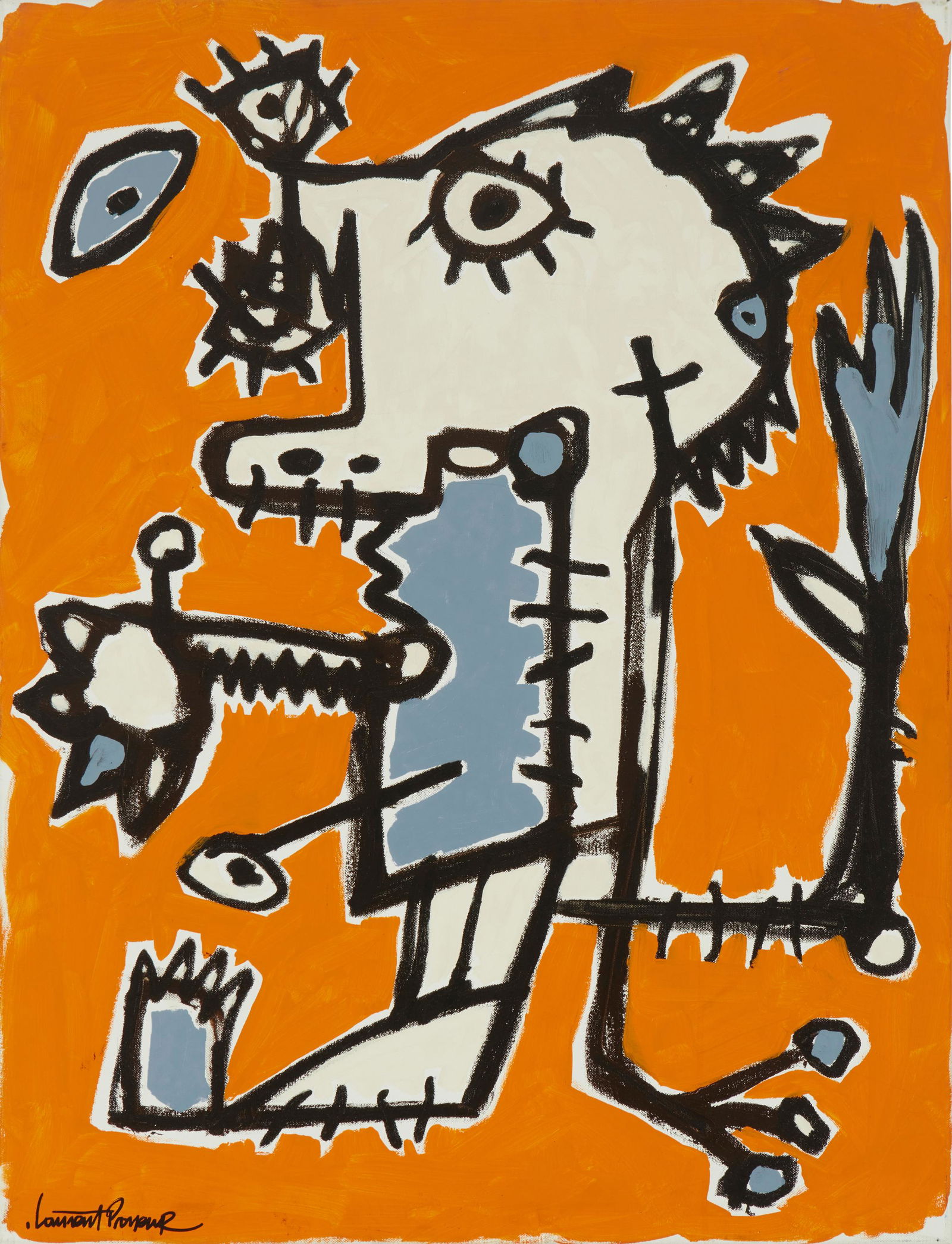 Laurent Proneur, (b. 1969), Abstract figure, Oil on canvas, 40" H x 30" W (1 of 4)