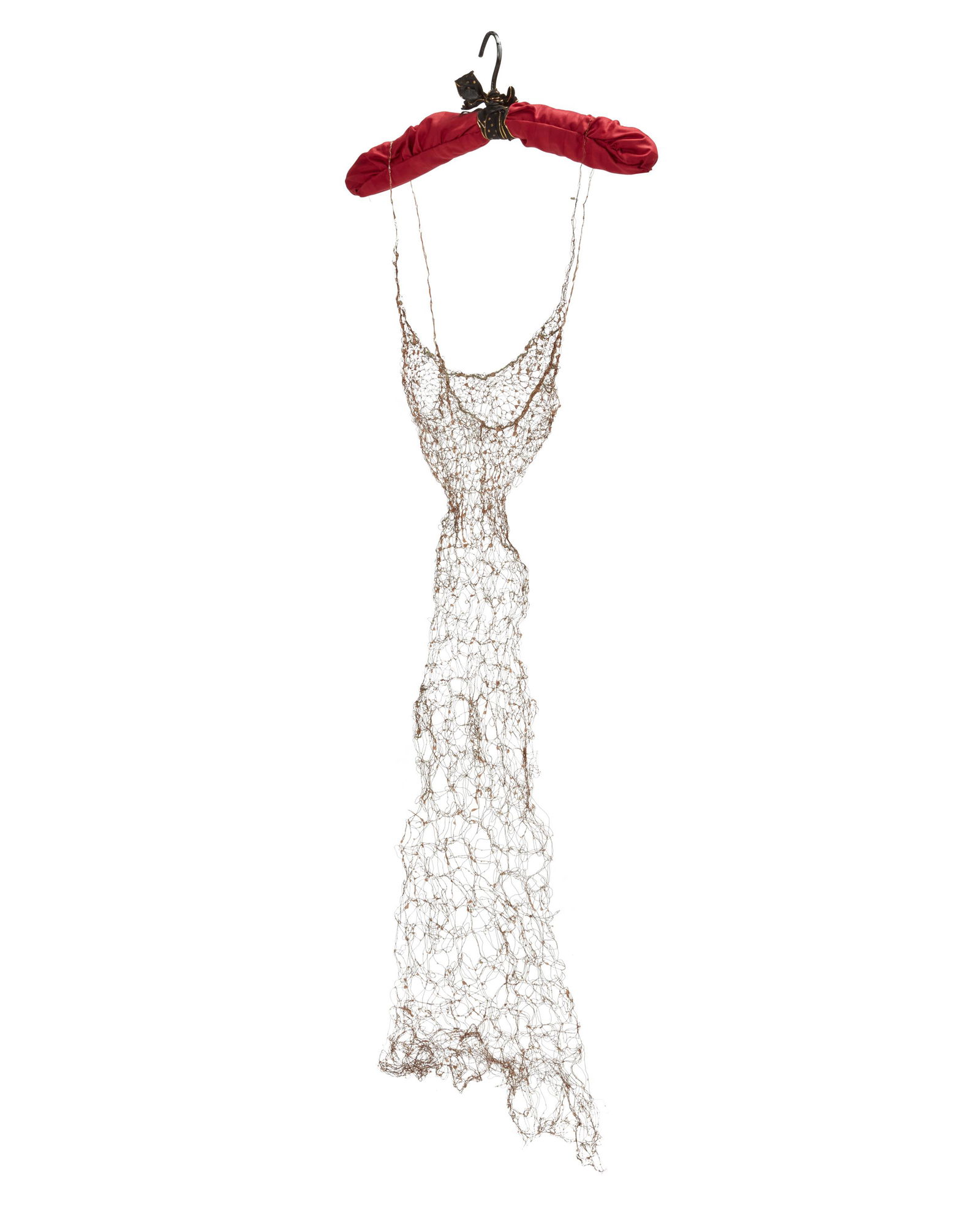 Susan Marie Freda, (b. 1974), "Woven Copper Chain Dress Sculpture", Copper wire, glass beads, resin, (1 of 5)