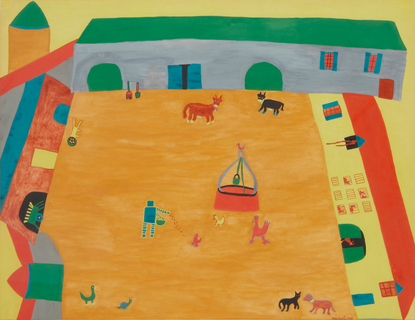 Martine, (20th century), "Gouache Study", Mix media on paper, Sight: 19.625" H x 25.625" W (1 of 6)