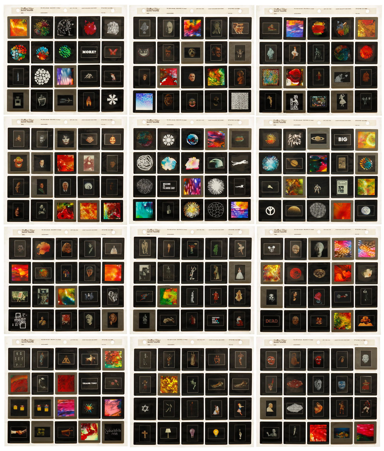 Joshua White, (b. 1942), "Lightwork," 1997, The complete set of 120 color slides and diagrammatic (1 of 18)