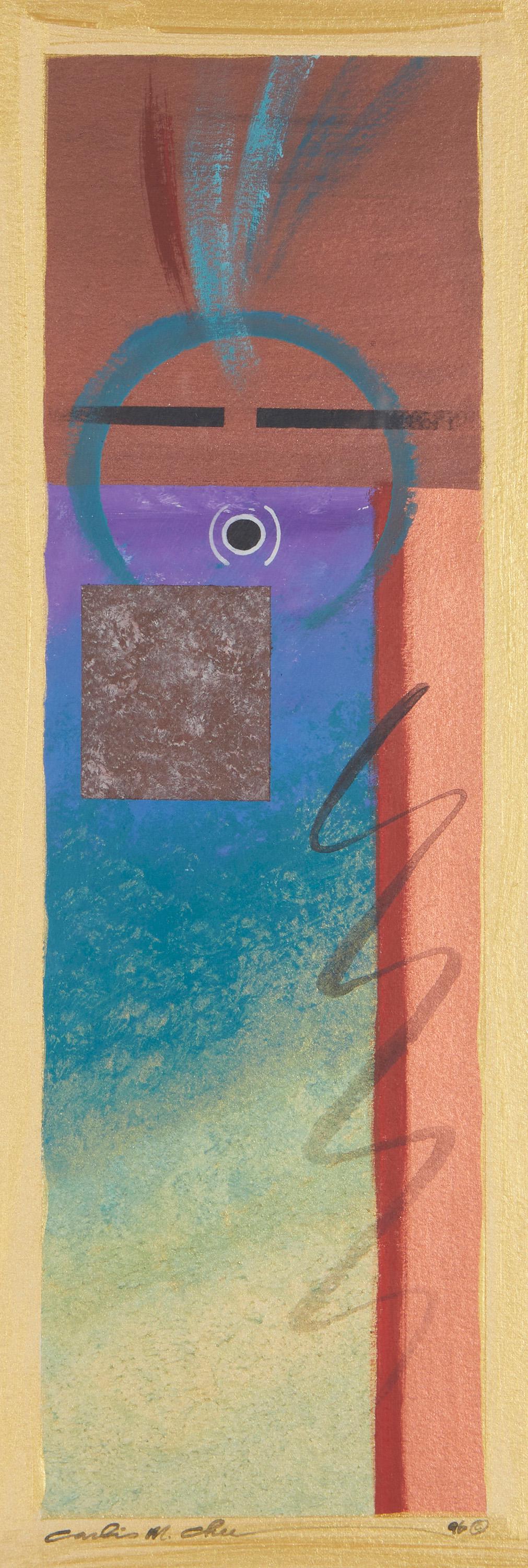 Carlis M. Chee, (b. 1971), Untitled Hopi mask, 1996, Acrylic, including metallic pigments, on paper, (1 of 6)