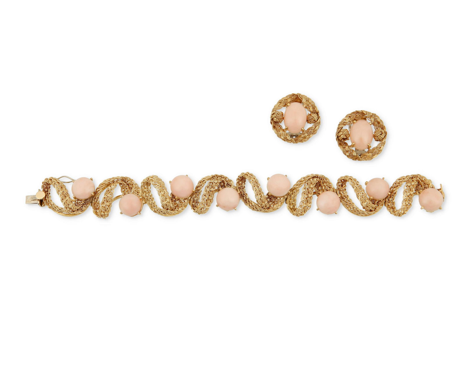 A set of angel skin coral jewelry (1 of 3)