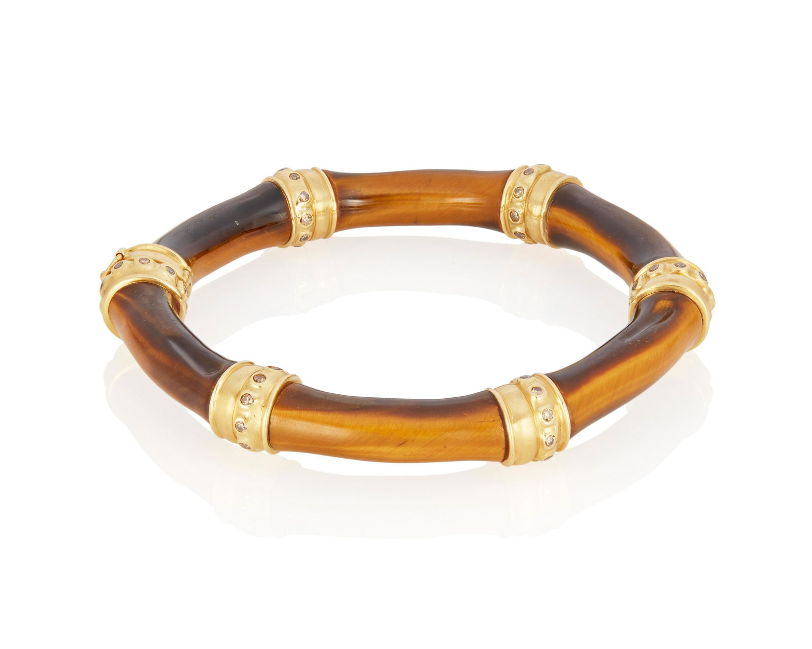 A Mish Jungle Bamboo tiger's eye and diamond bangle bracelet (1 of 3)