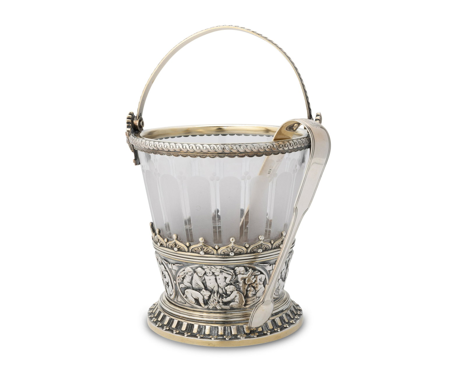 An Elkington silver-plate and crystal ice bucket (1 of 6)