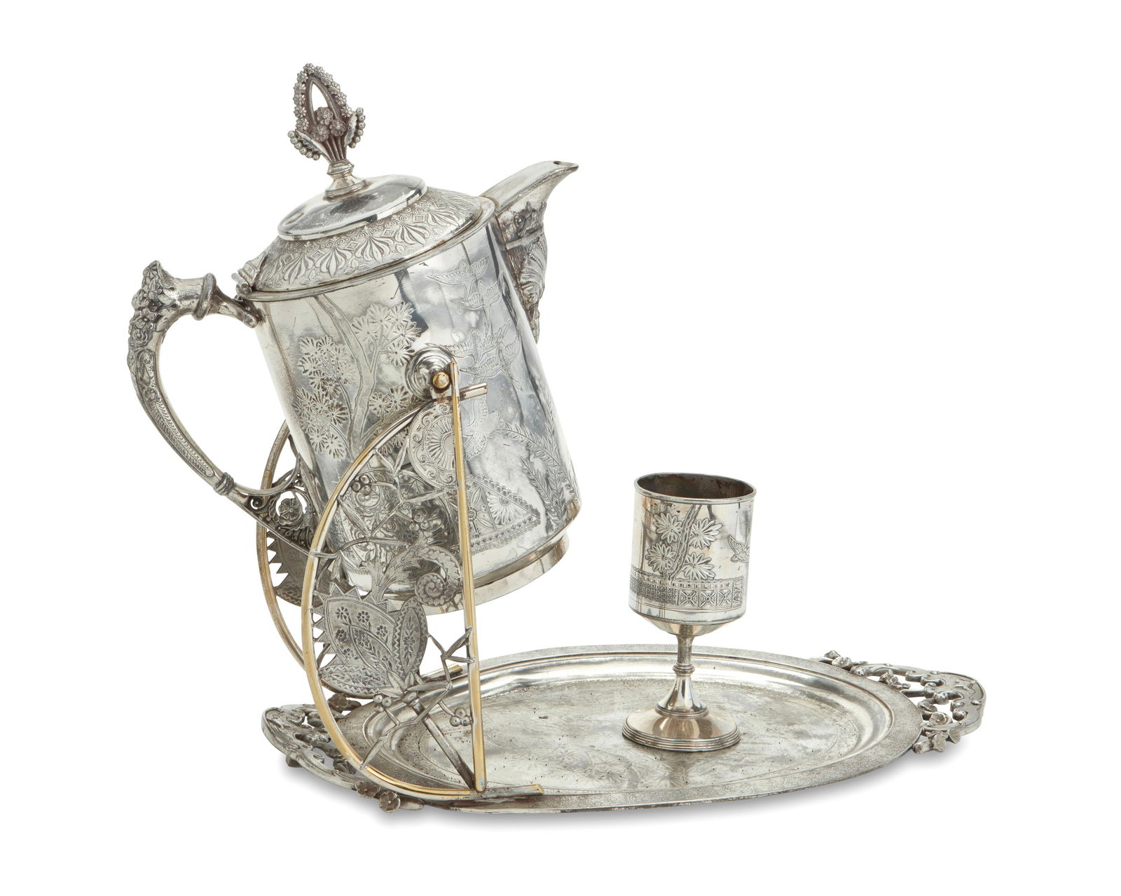 A Rogers & Bros silver-plated tipping water pitcher (1 of 7)
