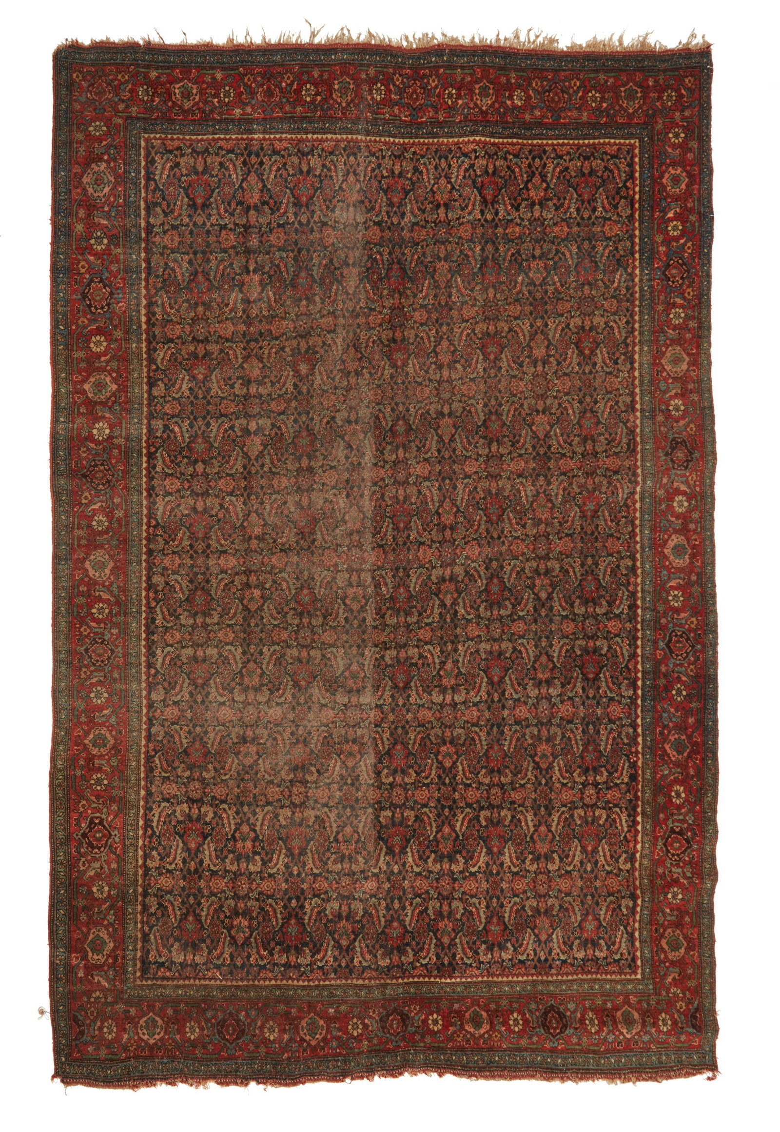 A Persian rug: A Persian rug 20th century Wool on cotton foundation, with polychrome foliate motif 7'4.5" L x 5'1" W Provenance: The Estate of George David Sturges