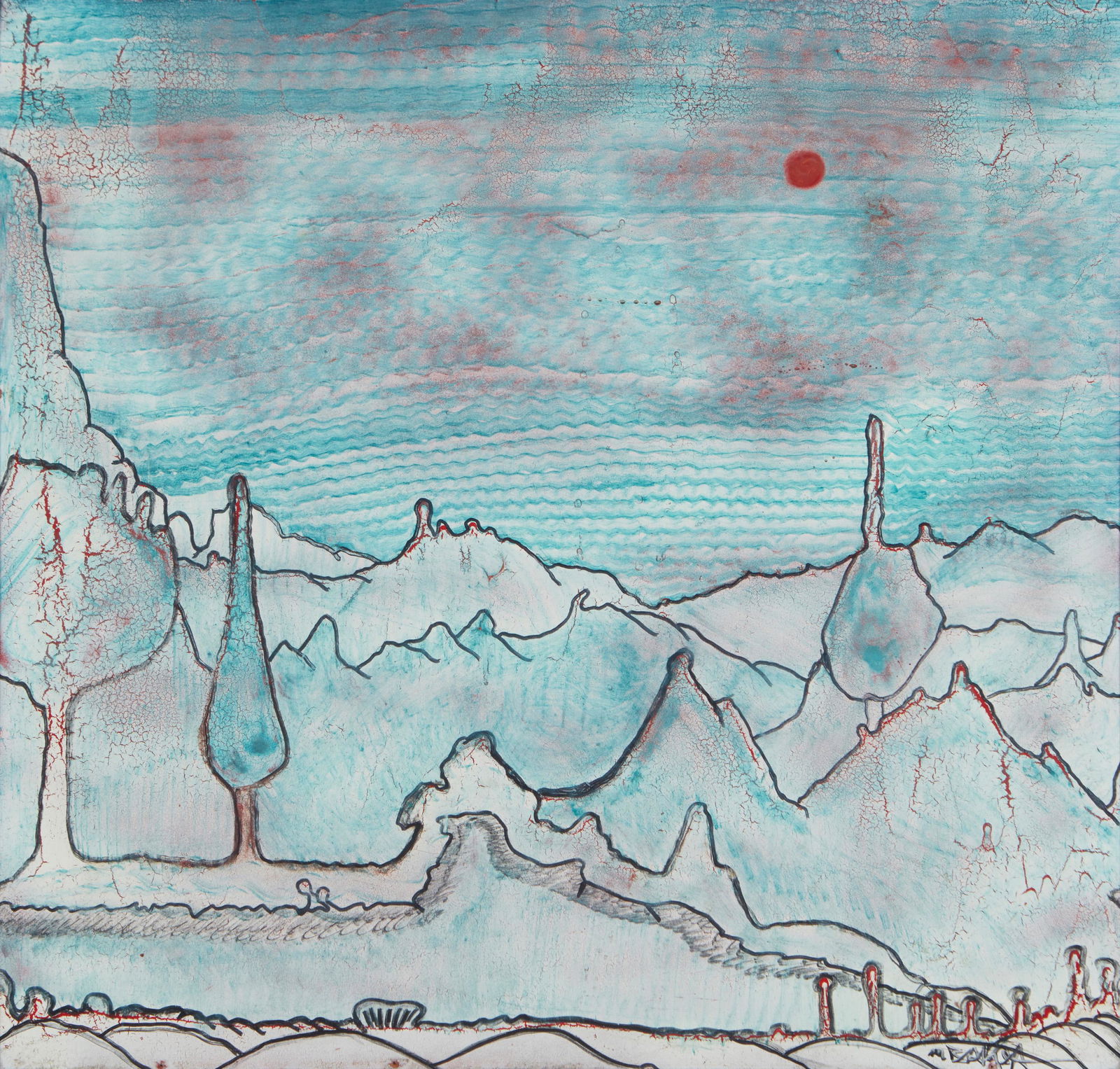 Jean Pierre von Baksa (b. 1947), Winter landscape, Mixed media on Masonite, 22" H x 23" W (1 of 5)