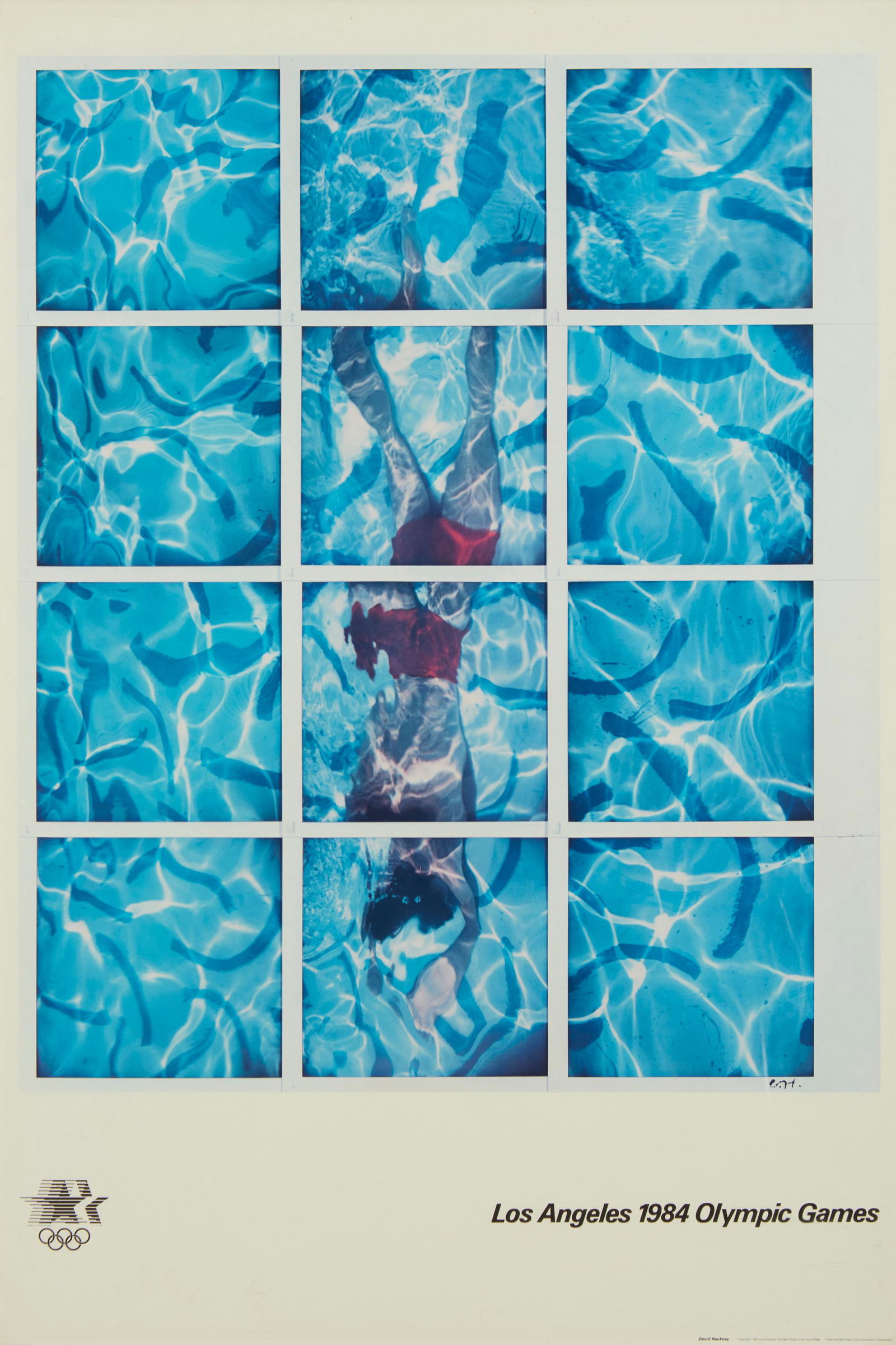 After David Hockney, (b. 1937), "Los Angeles 1984 Olympics", Offset lithograph in colors on poster (1 of 5)